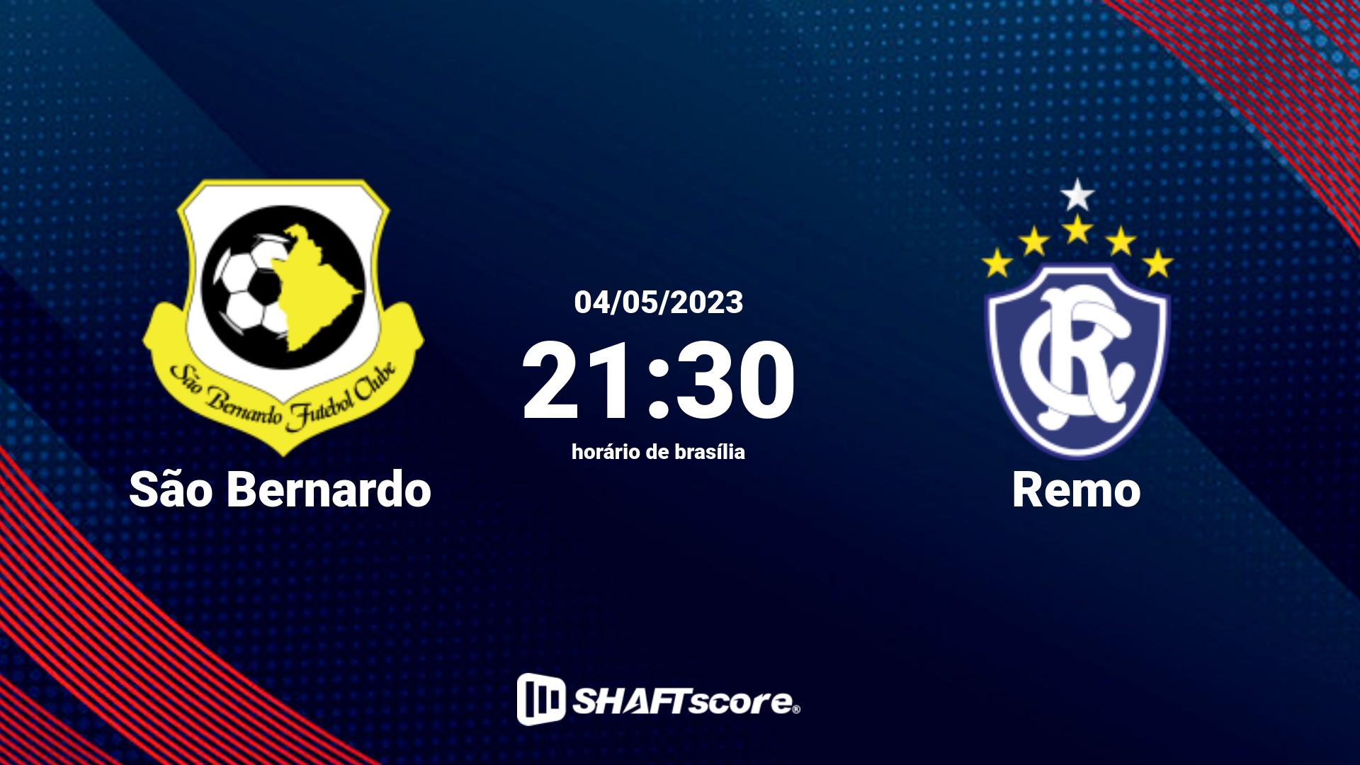 Estatísticas do jogo São Bernardo vs Remo 04.05 21:30