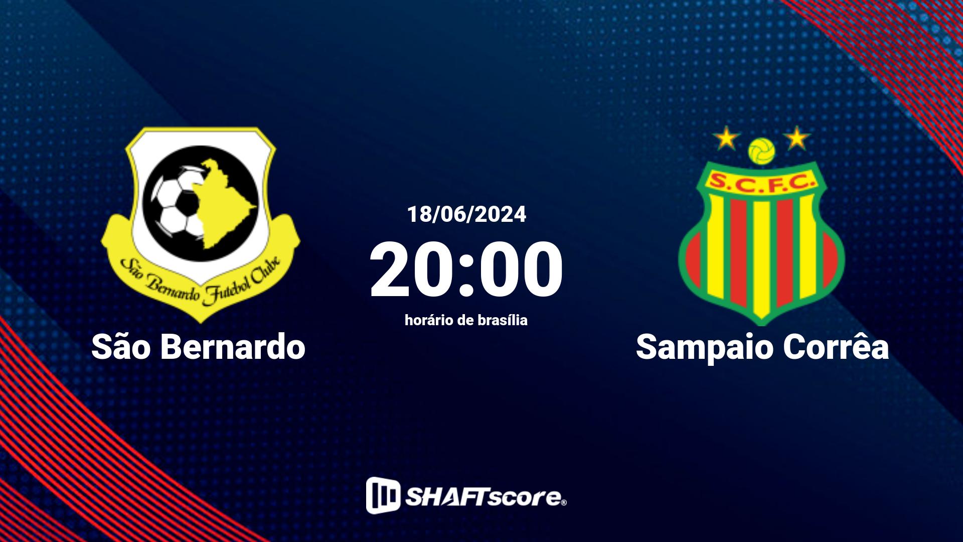 Estatísticas do jogo São Bernardo vs Sampaio Corrêa 18.06 20:00