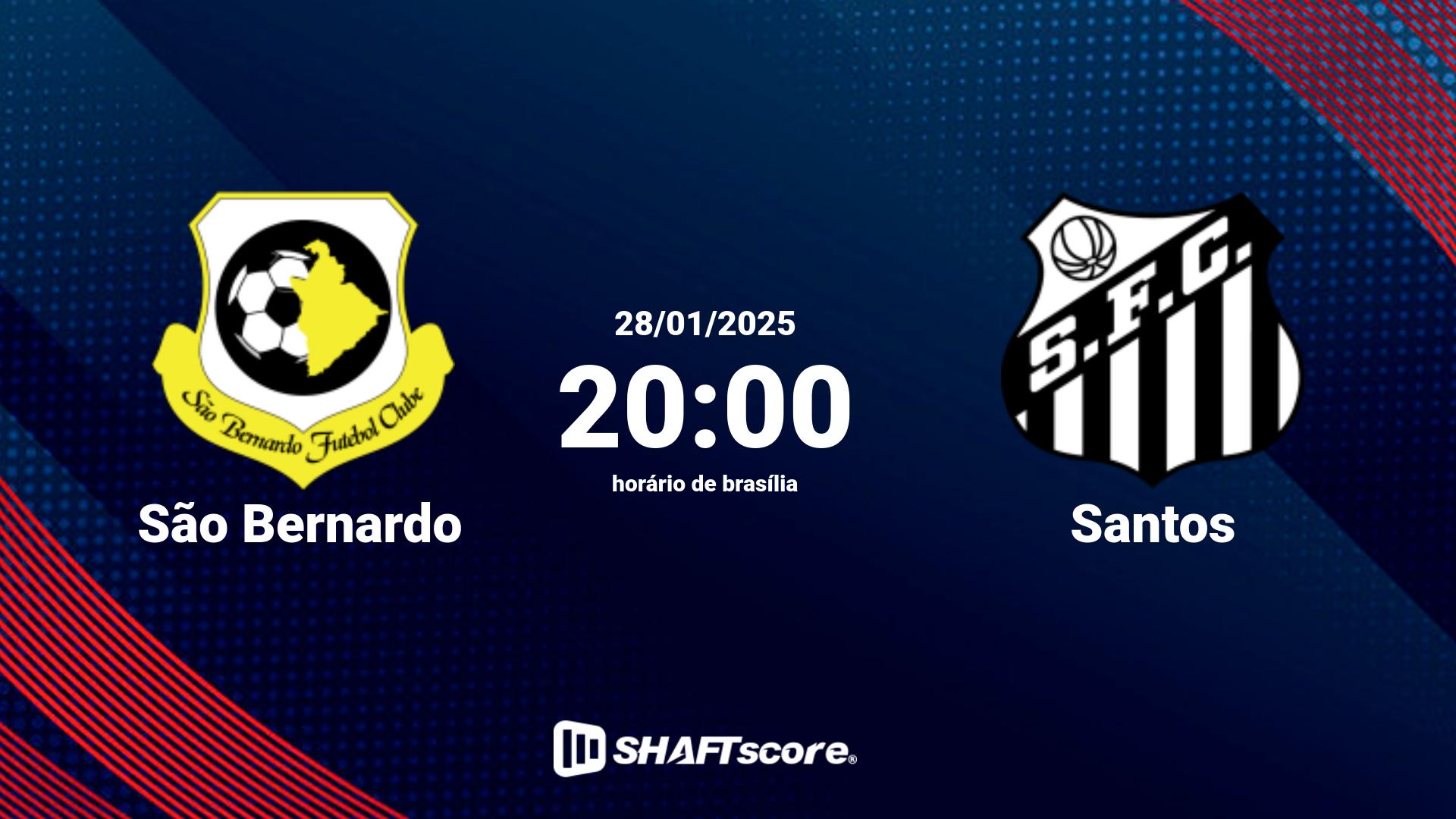 Estatísticas do jogo São Bernardo vs Santos 28.01 20:00