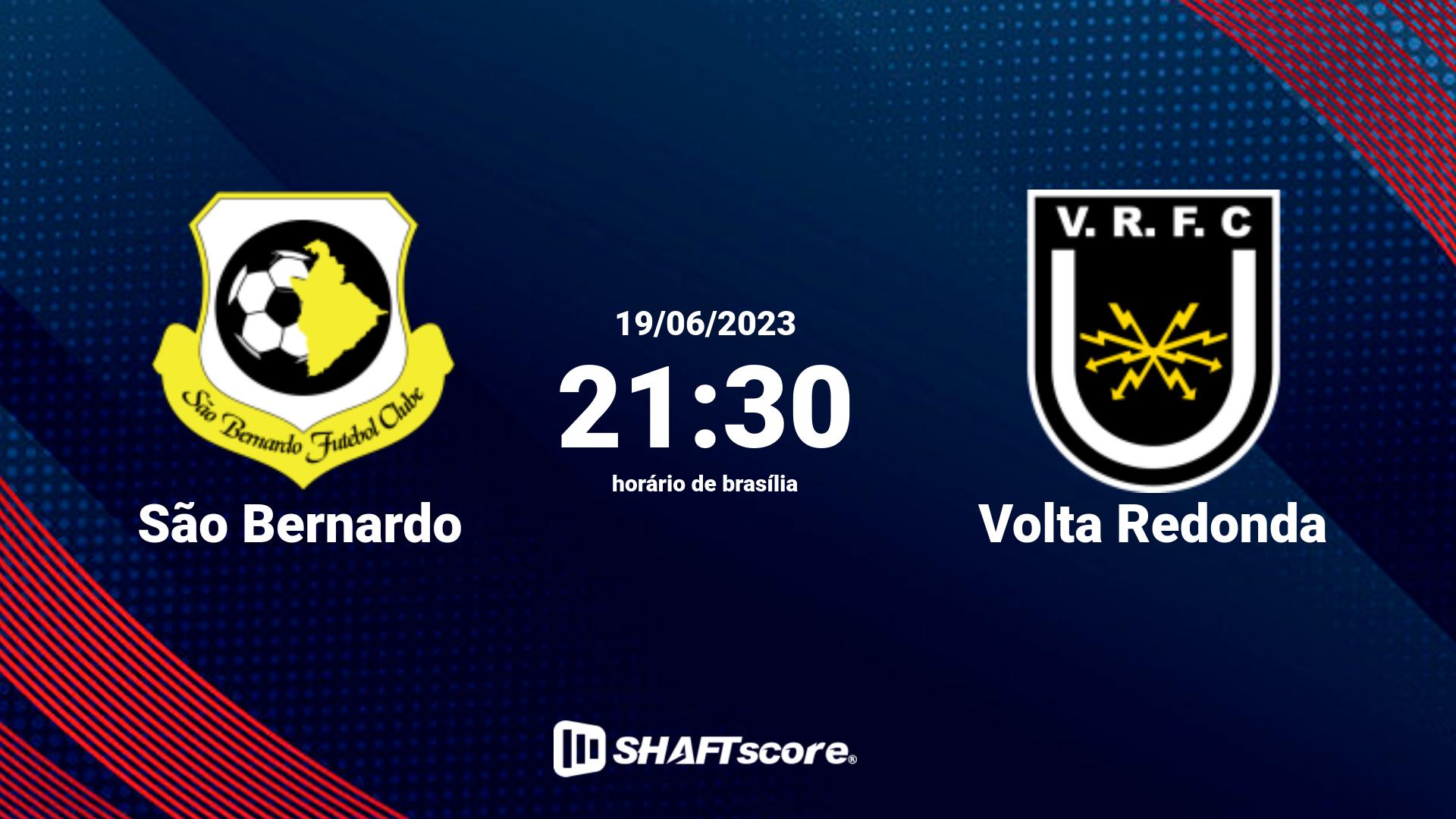 Estatísticas do jogo São Bernardo vs Volta Redonda 19.06 21:30