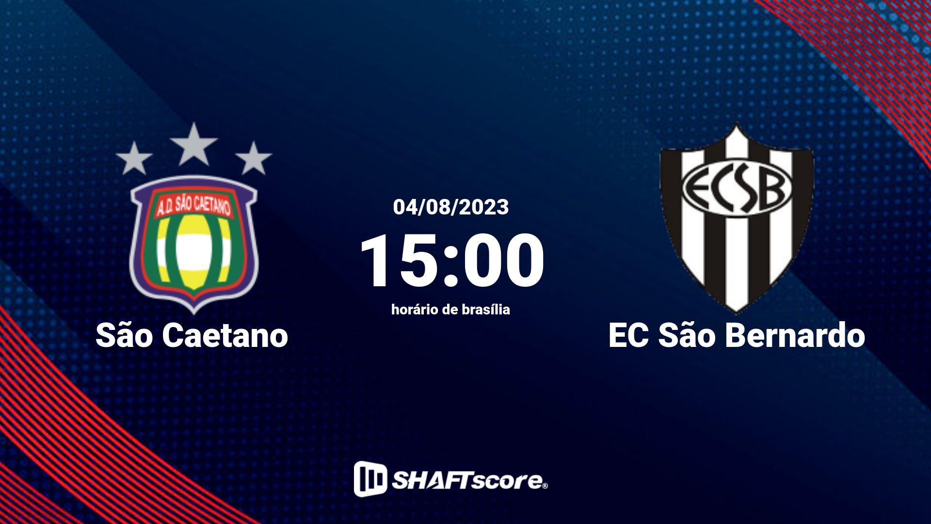 Estatísticas do jogo São Caetano vs EC São Bernardo 04.08 15:00