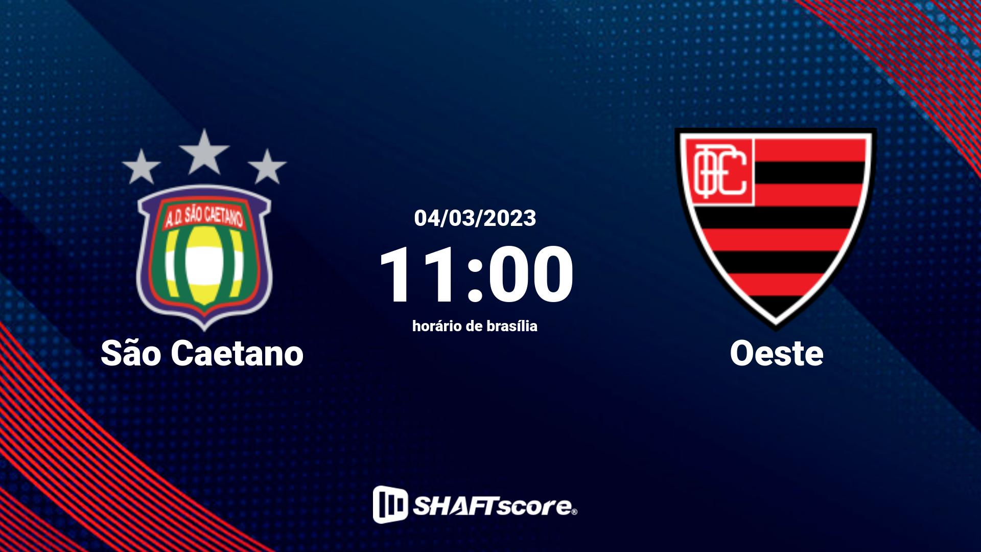 Estatísticas do jogo São Caetano vs Oeste 04.03 11:00