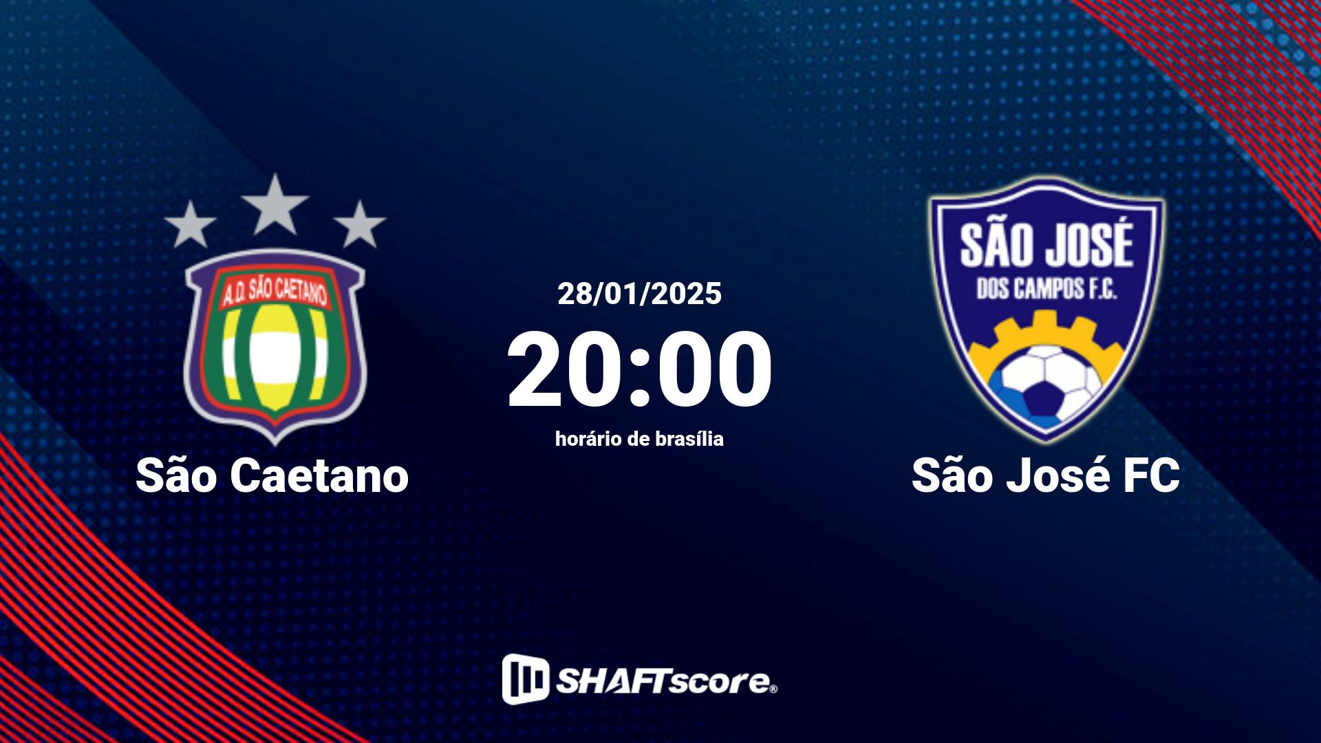 Estatísticas do jogo São Caetano vs São José FC 28.01 20:00