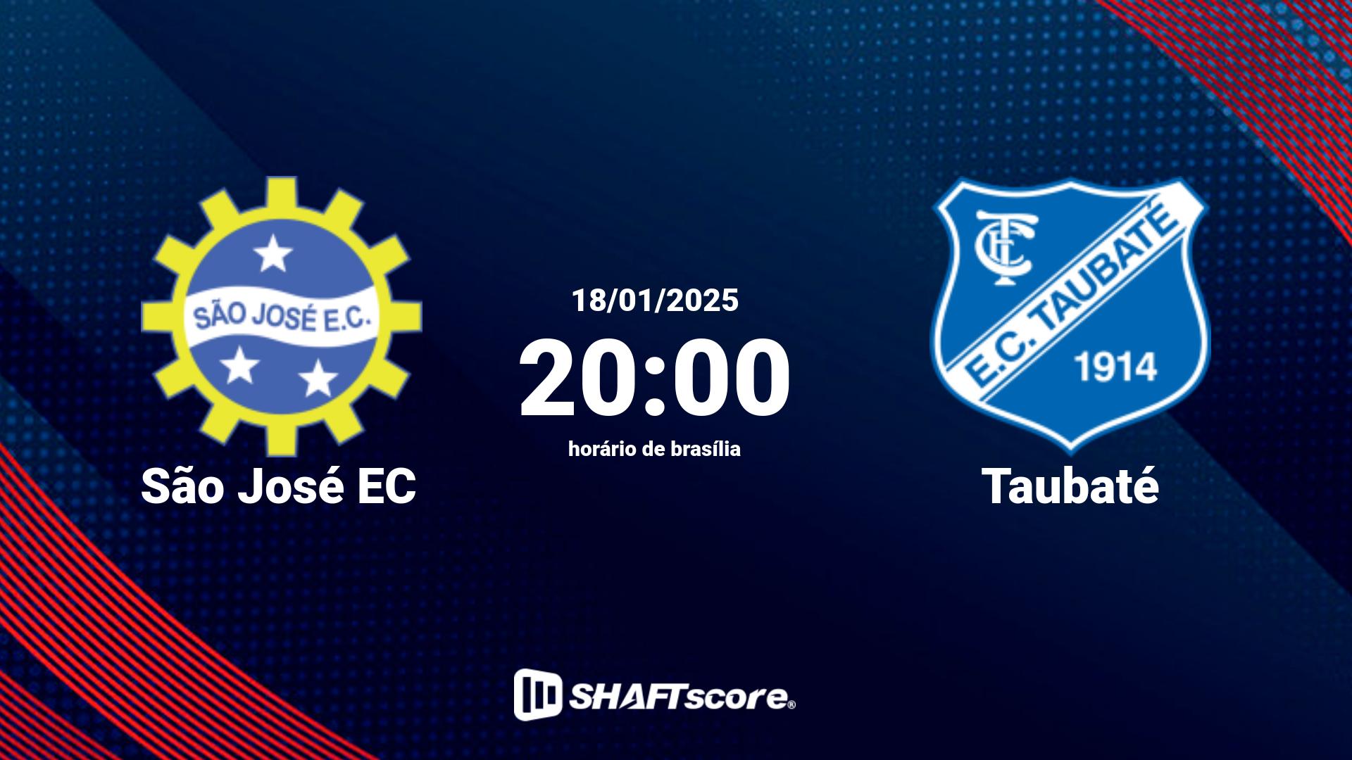 Estatísticas do jogo São José EC vs Taubaté 18.01 20:00