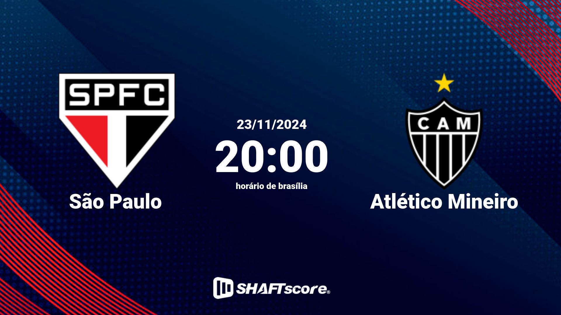 Estatísticas do jogo São Paulo vs Atlético Mineiro 23.11 20:00