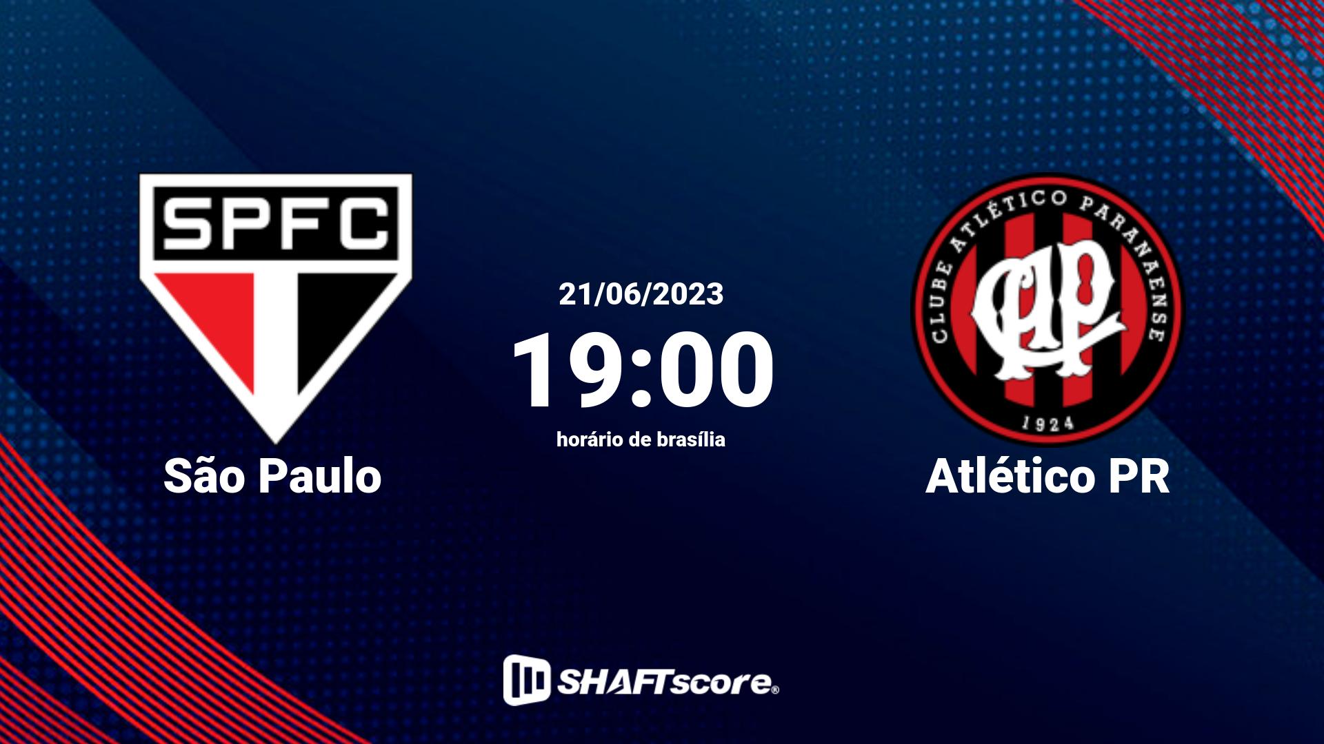 Estatísticas do jogo São Paulo vs Atlético PR 21.06 19:00