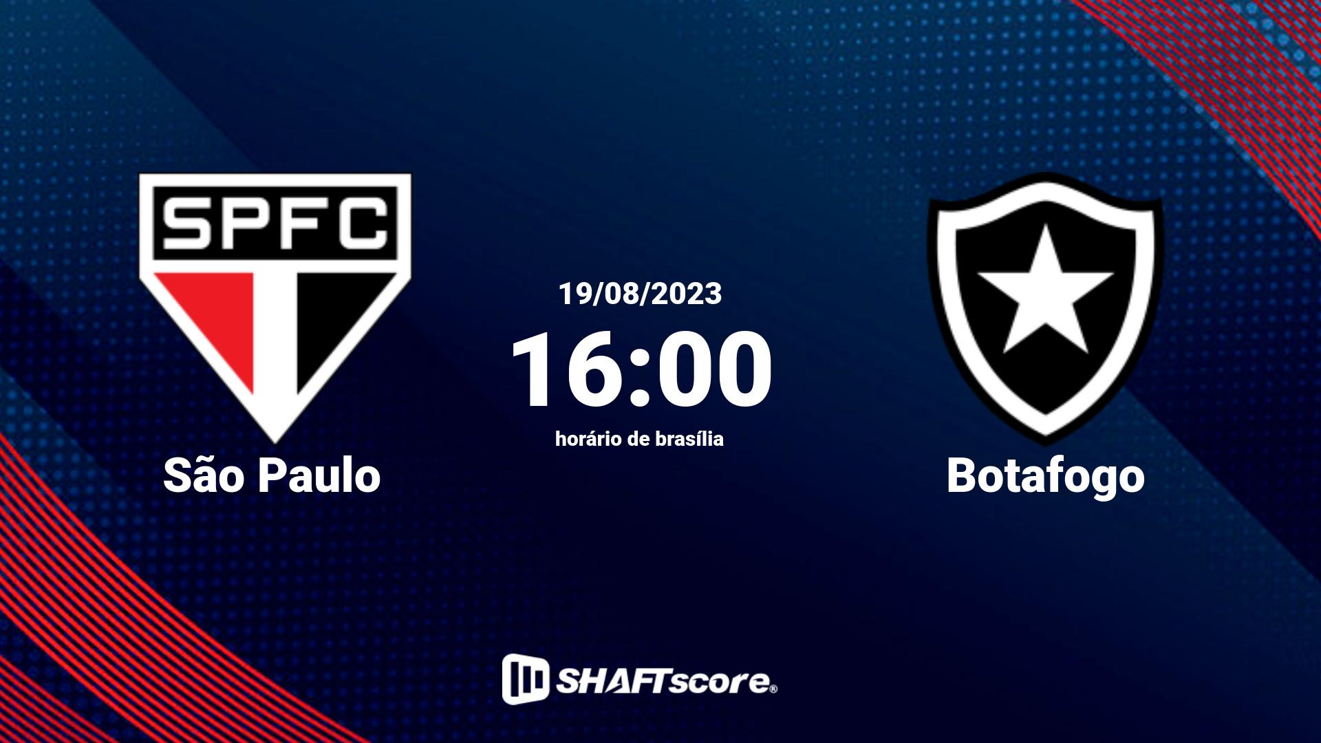 Estatísticas do jogo São Paulo vs Botafogo 19.08 16:00