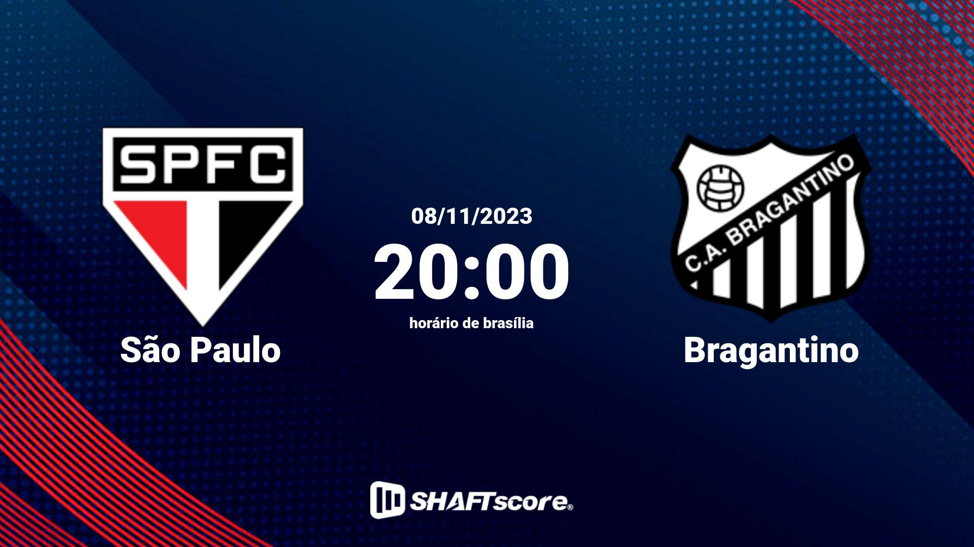 Estatísticas do jogo São Paulo vs Bragantino 08.11 20:00