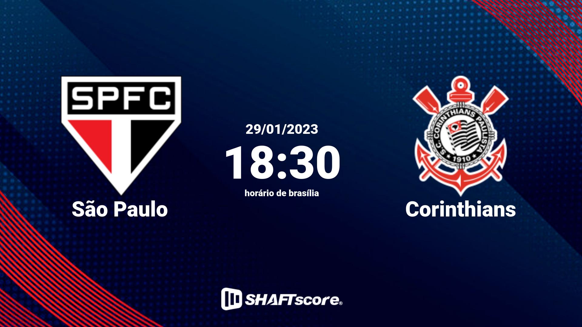 Estatísticas do jogo São Paulo vs Corinthians 29.01 18:30