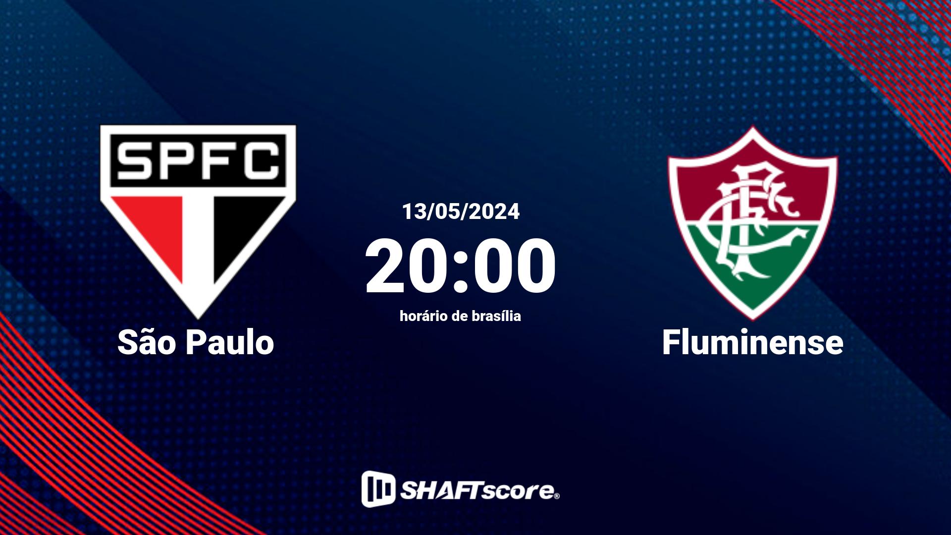 Estatísticas do jogo São Paulo vs Fluminense 13.05 20:00