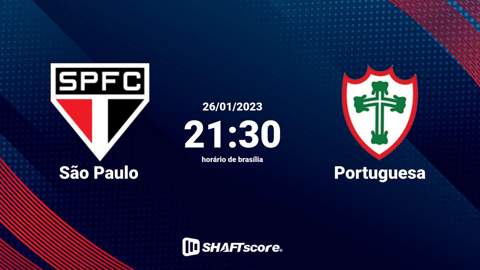 Estatísticas do jogo São Paulo vs Portuguesa 26.01 21:30