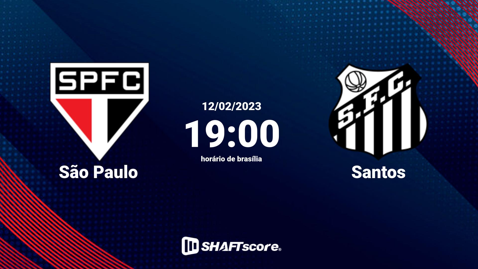 Estatísticas do jogo São Paulo vs Santos 12.02 19:00