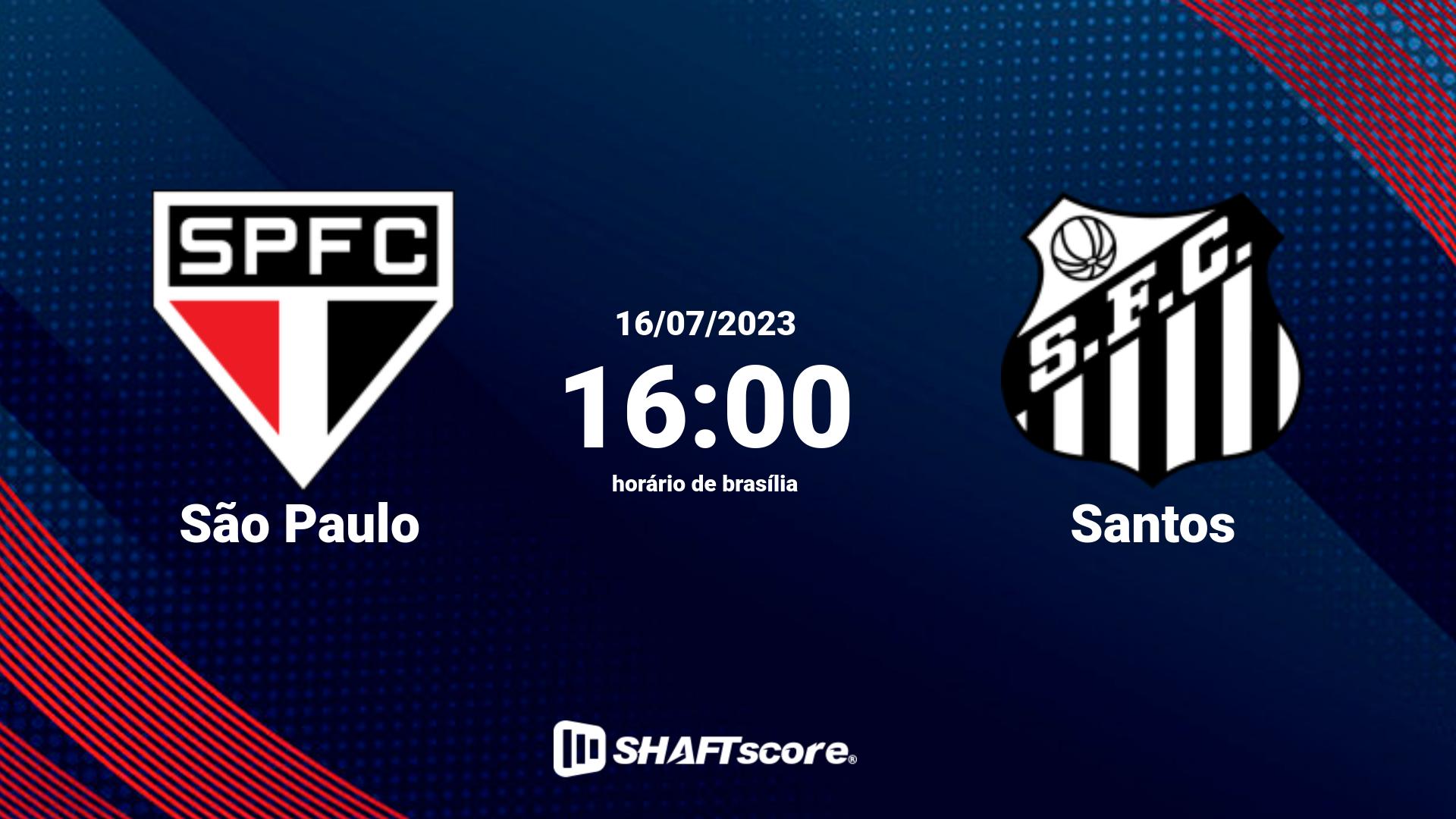 Estatísticas do jogo São Paulo vs Santos 16.07 16:00