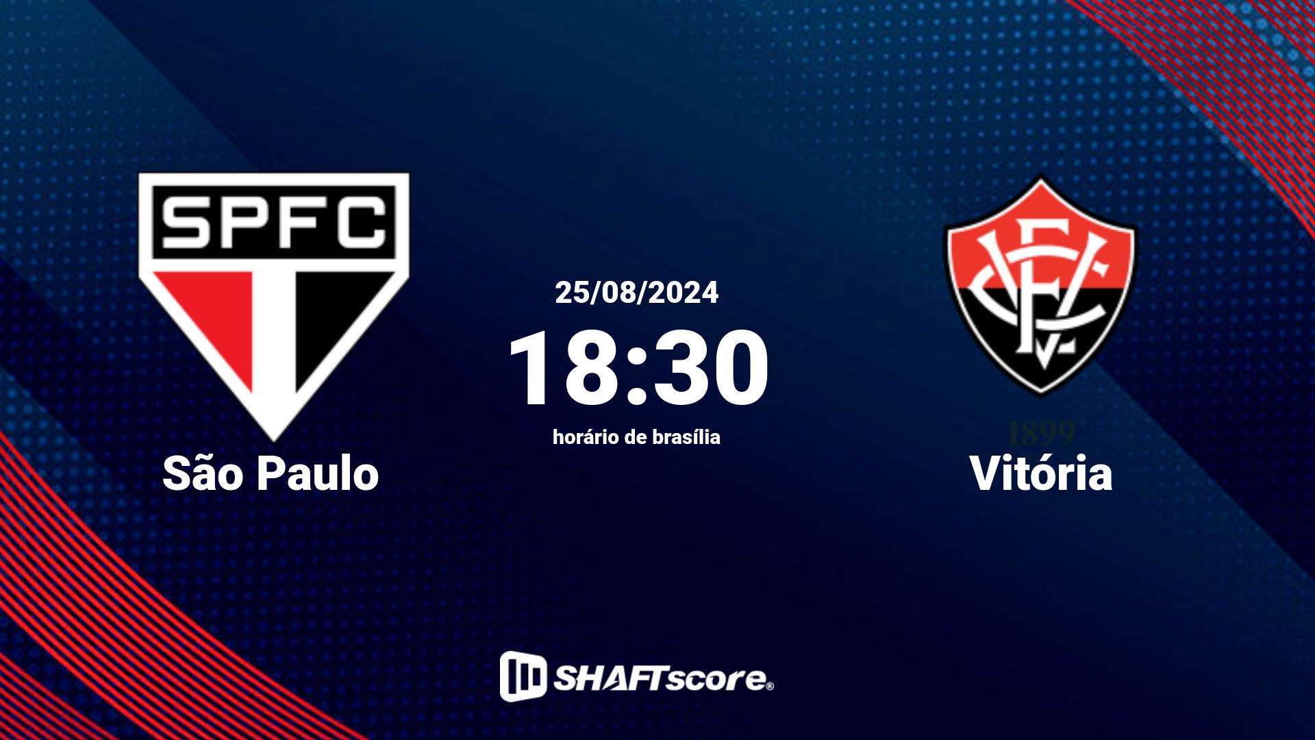 Estatísticas do jogo São Paulo vs Vitória 25.08 18:30