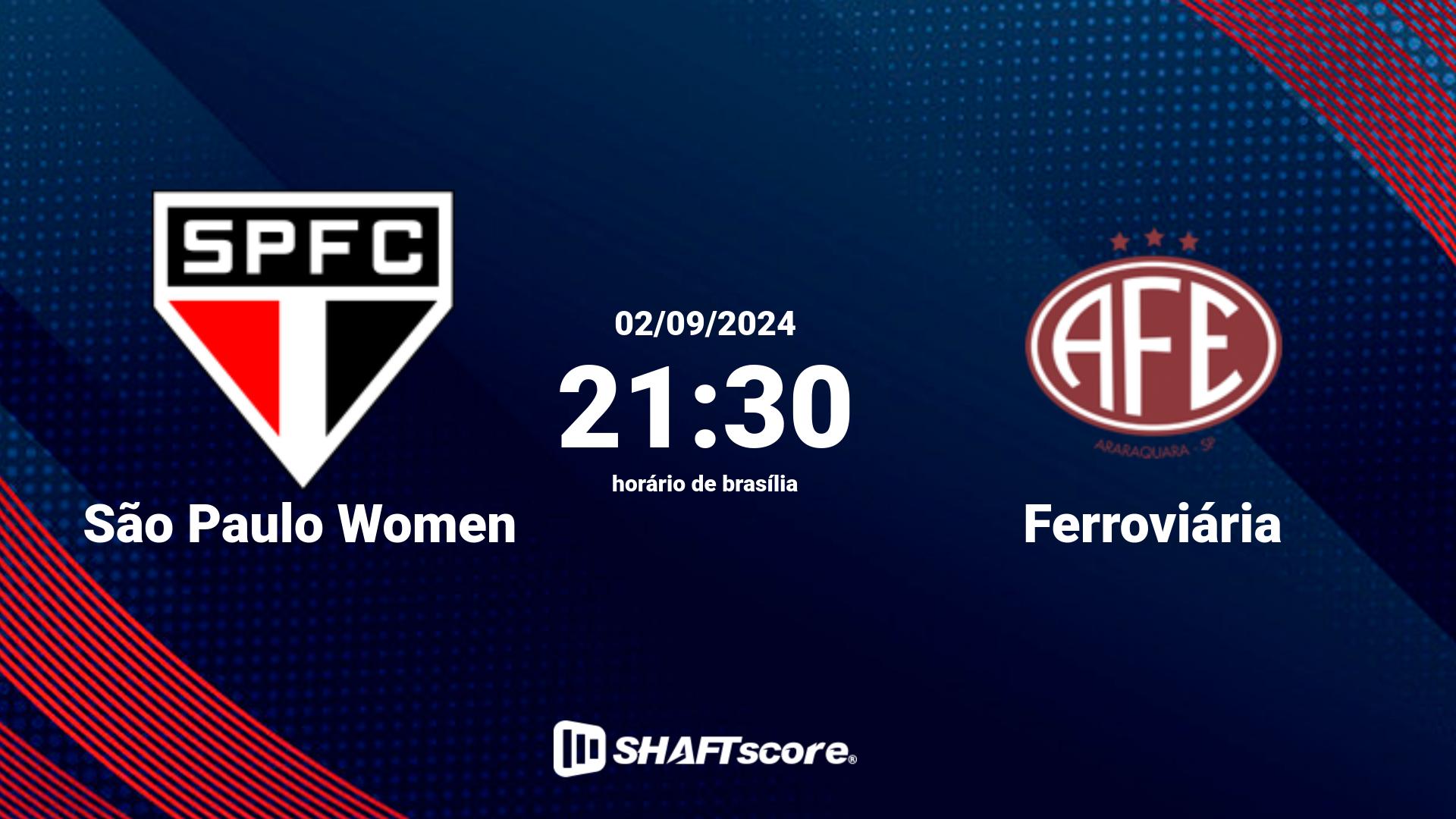 Estatísticas do jogo São Paulo Women vs Ferroviária 02.09 21:30