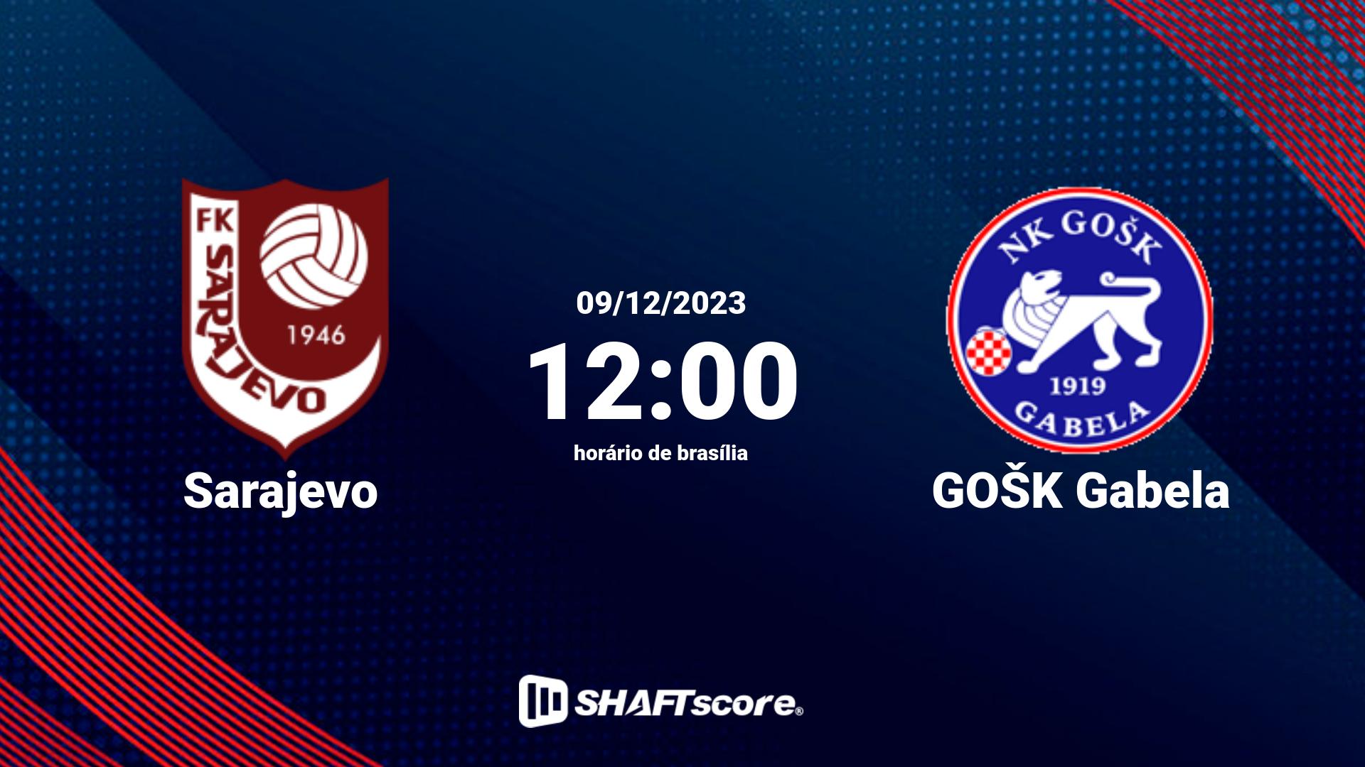 Estatísticas do jogo Sarajevo vs GOŠK Gabela 09.12 12:00