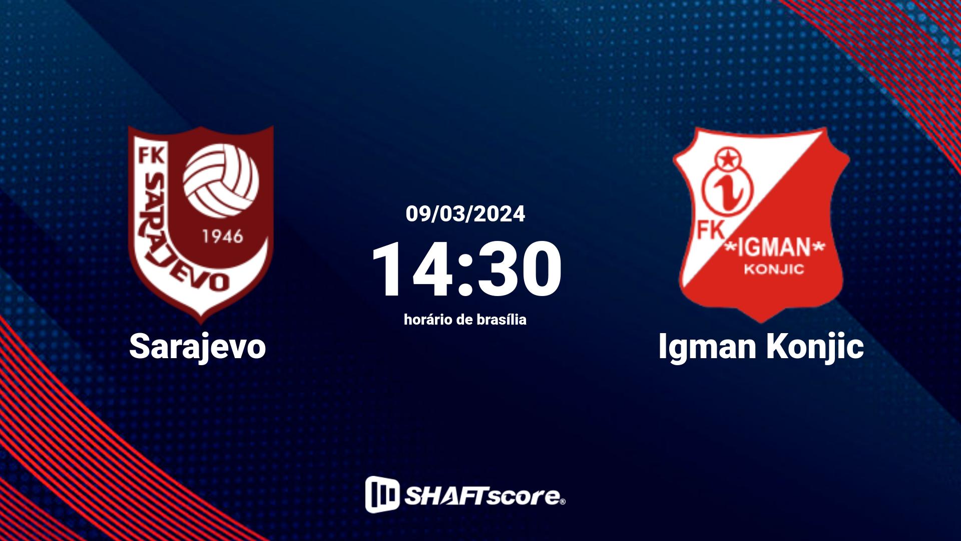 Estatísticas do jogo Sarajevo vs Igman Konjic 09.03 14:30