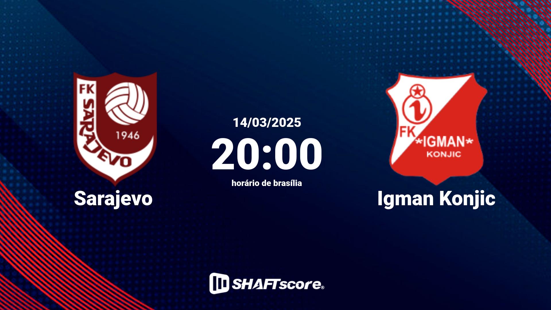 Estatísticas do jogo Sarajevo vs Igman Konjic 14.03 20:00