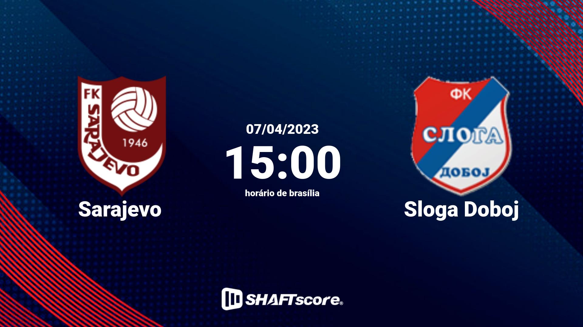 Estatísticas do jogo Sarajevo vs Sloga Doboj 07.04 15:00