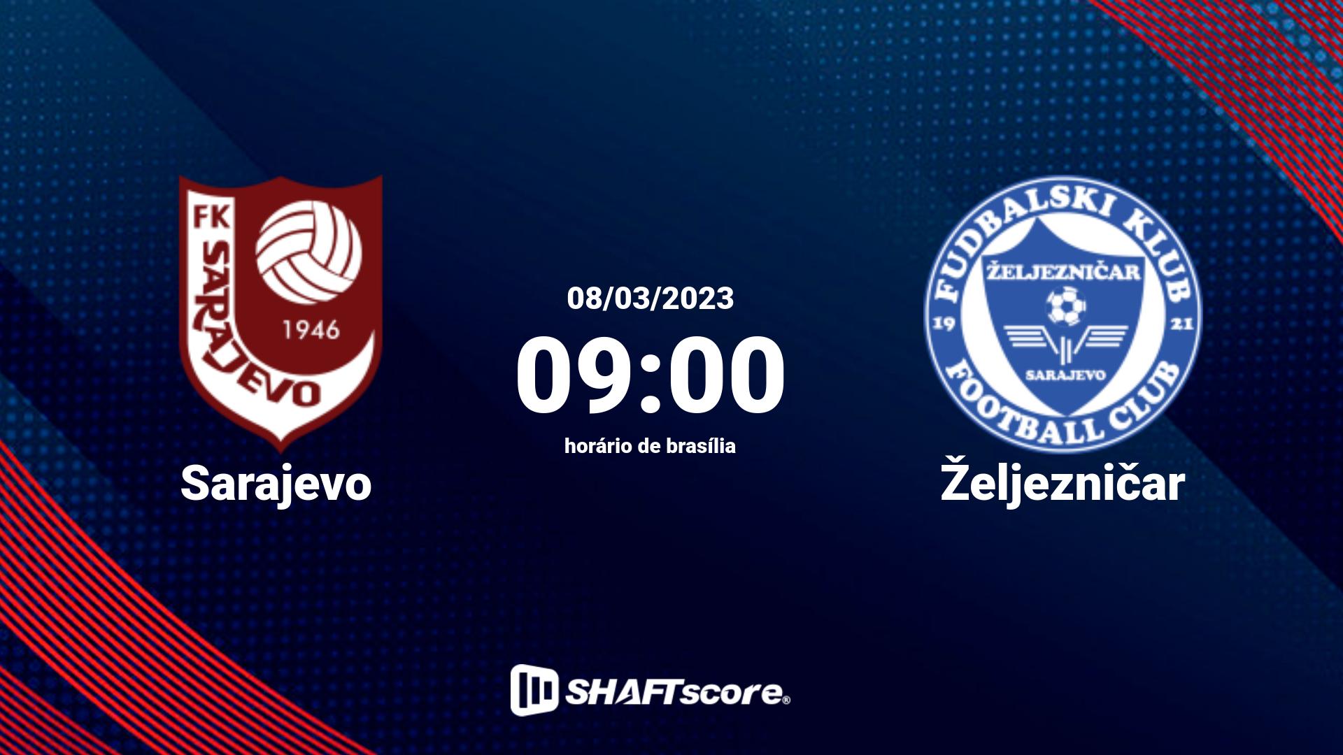 Estatísticas do jogo Sarajevo vs Željezničar 08.03 09:00