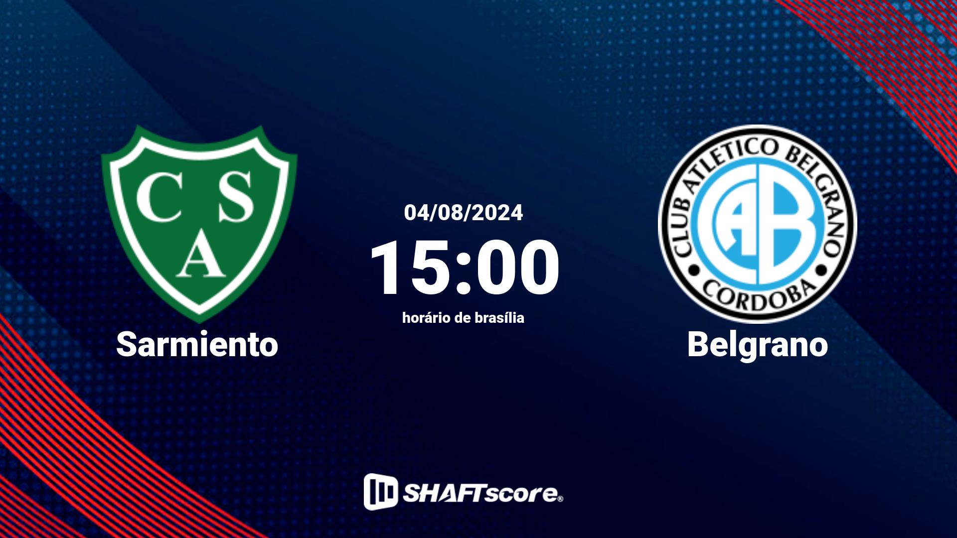 Estatísticas do jogo Sarmiento vs Belgrano 04.08 15:00