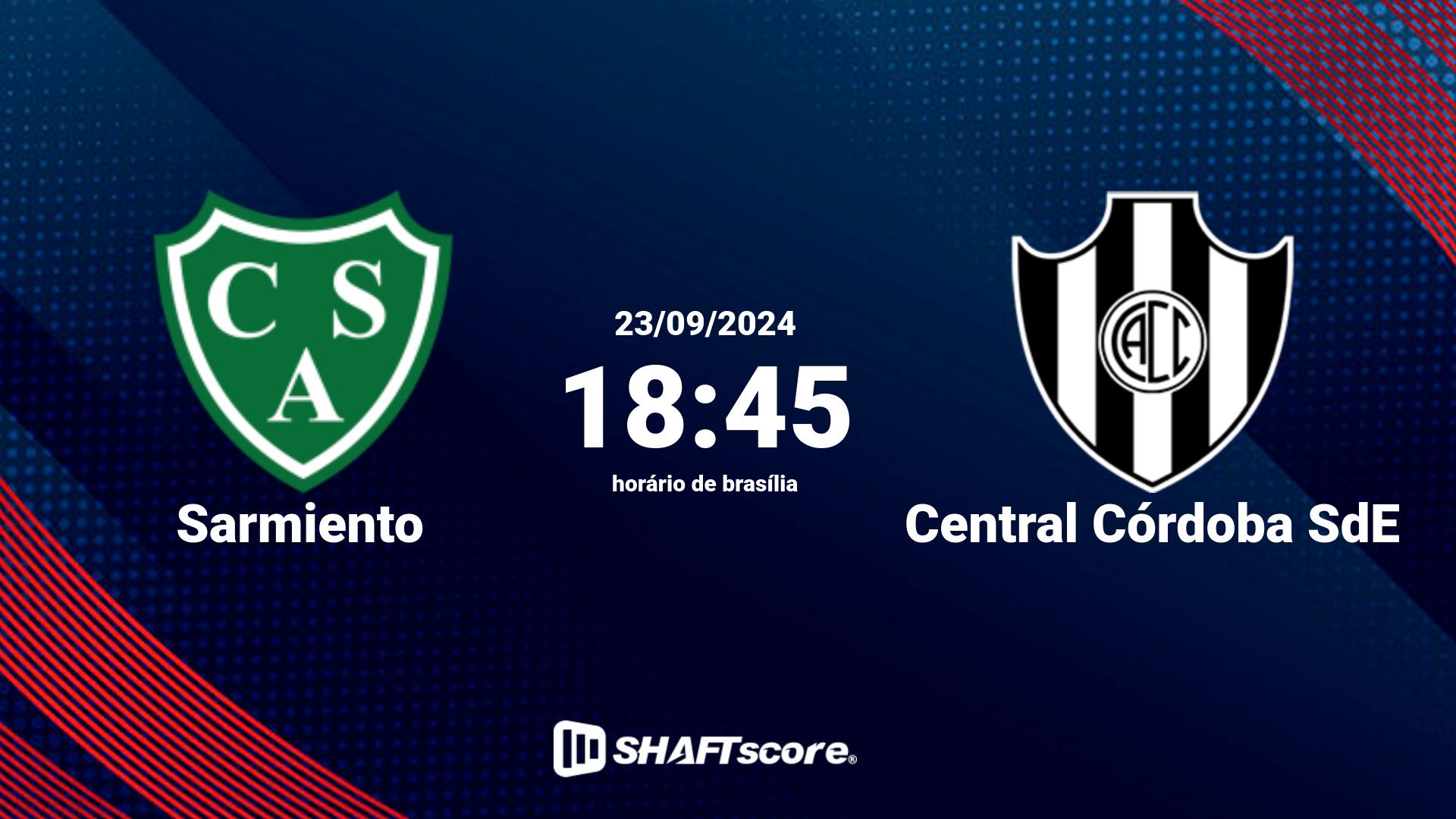 Estatísticas do jogo Sarmiento vs Central Córdoba SdE 23.09 18:45