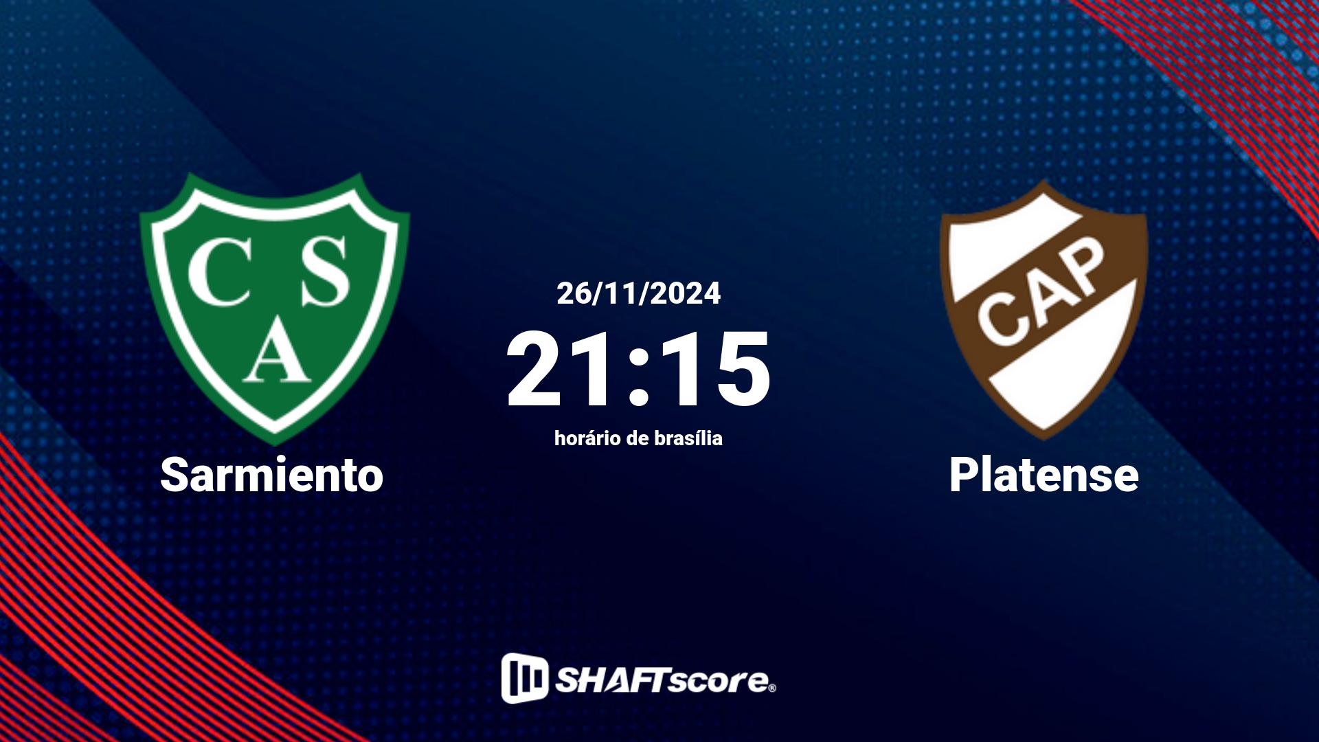 Estatísticas do jogo Sarmiento vs Platense 26.11 21:15