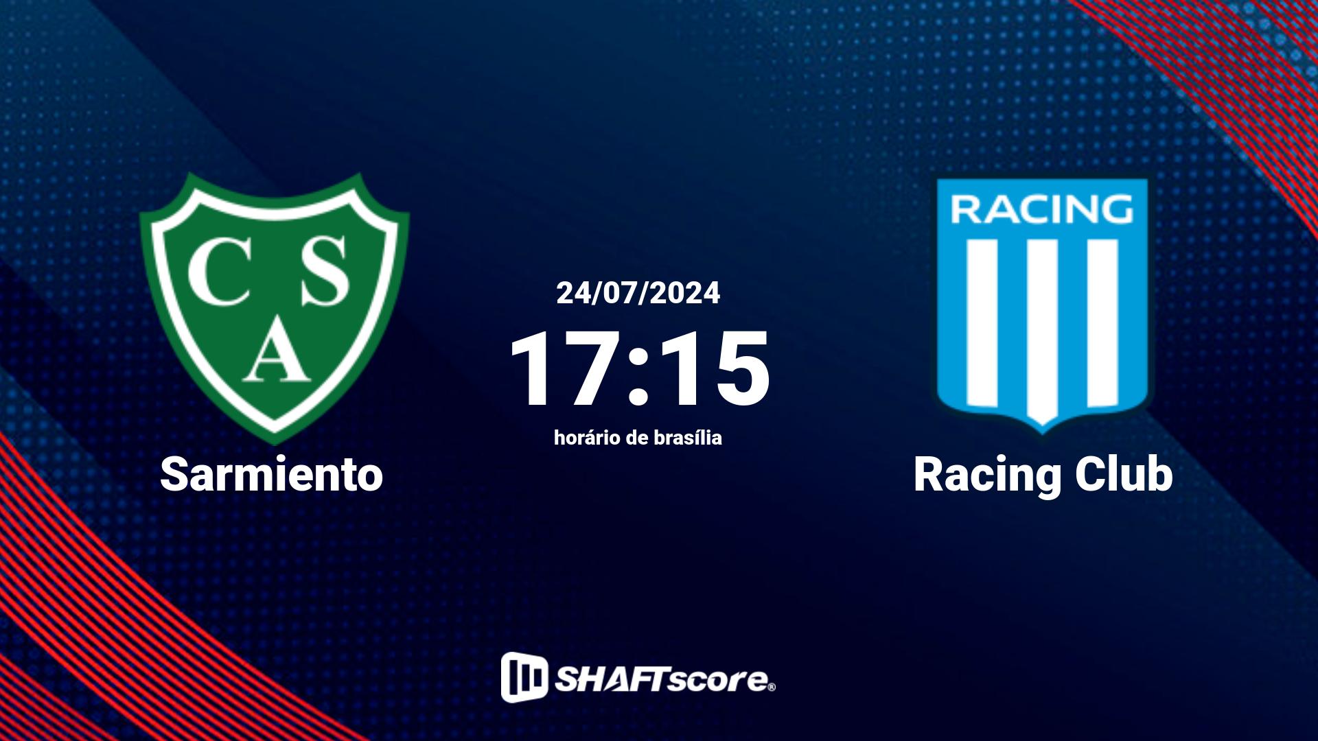 Estatísticas do jogo Sarmiento vs Racing Club 24.07 17:15