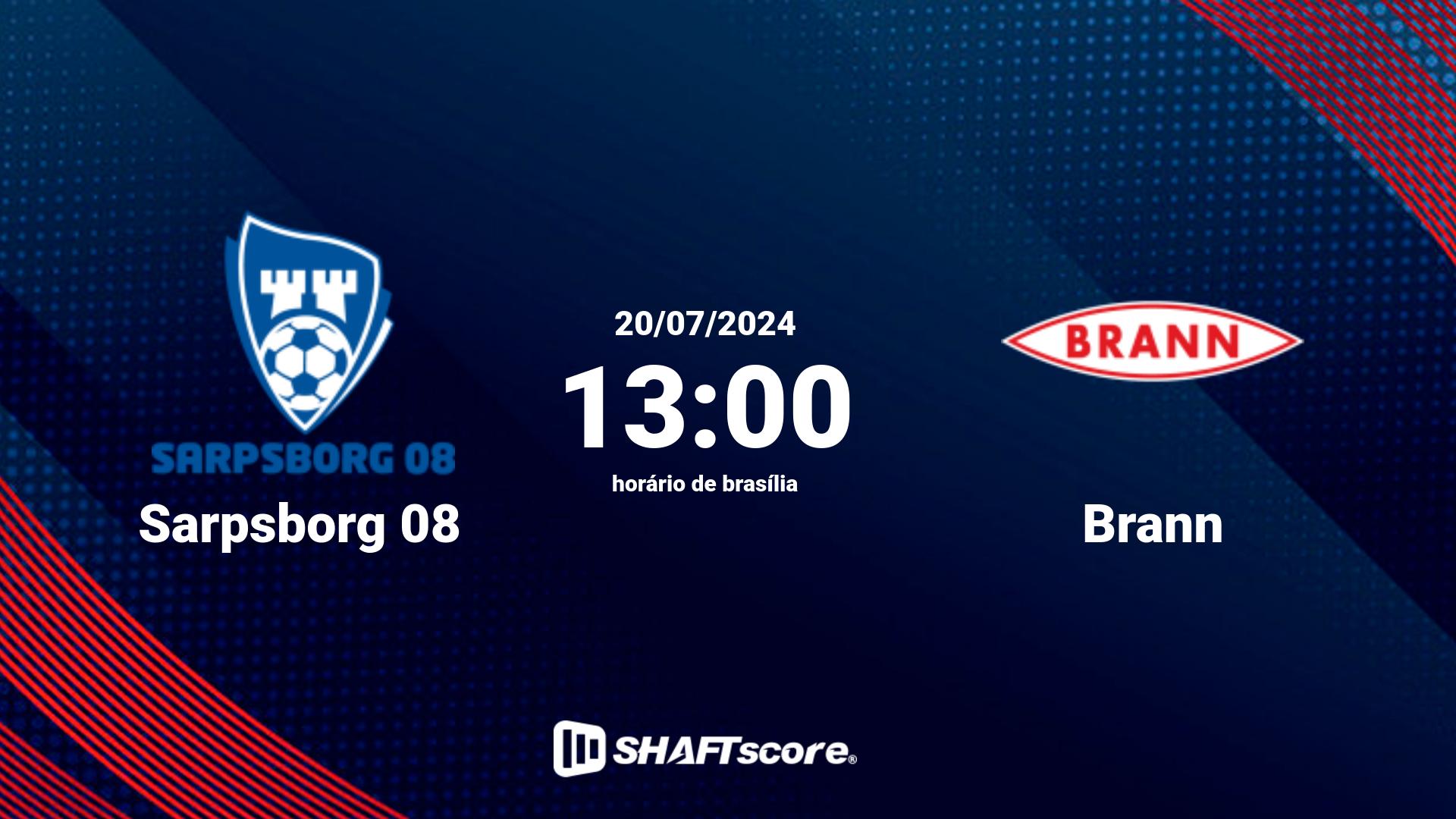 Estatísticas do jogo Sarpsborg 08 vs Brann 20.07 13:00