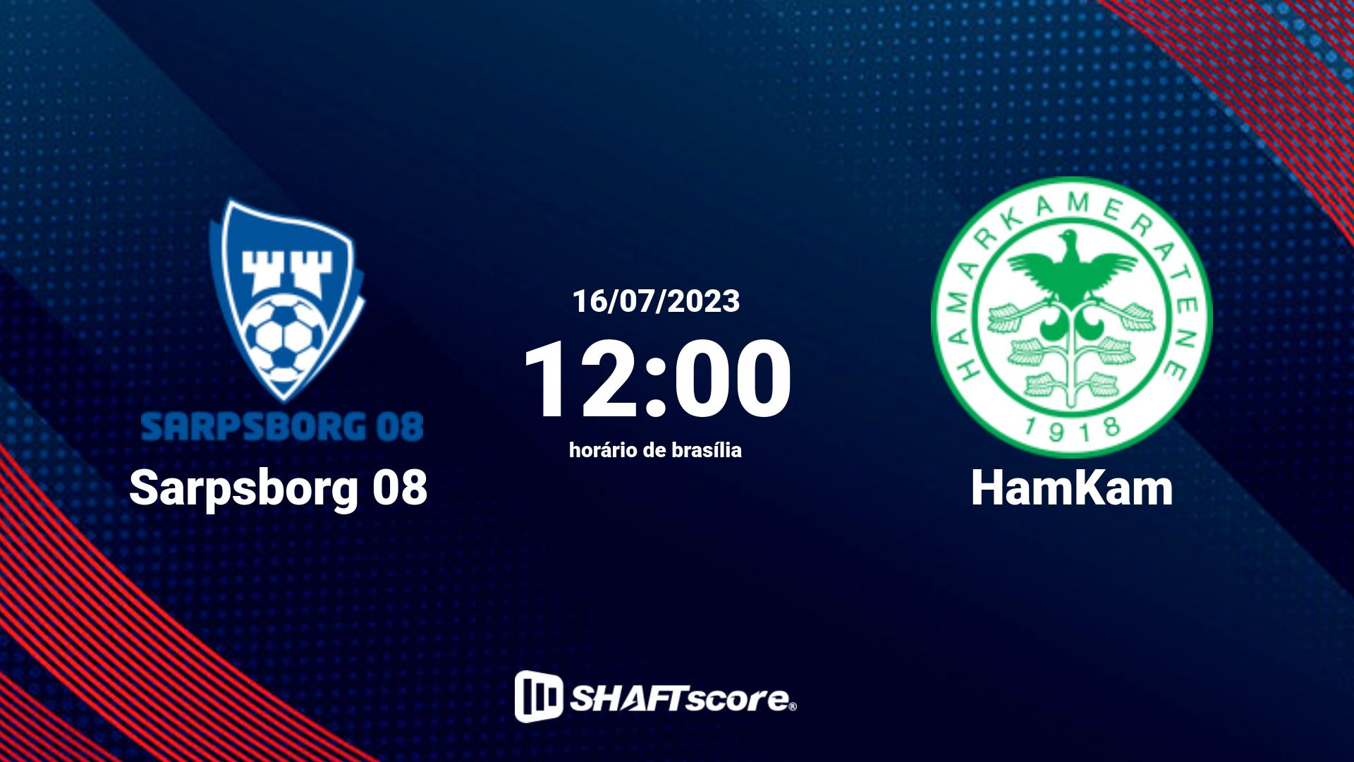 Estatísticas do jogo Sarpsborg 08 vs HamKam 16.07 12:00