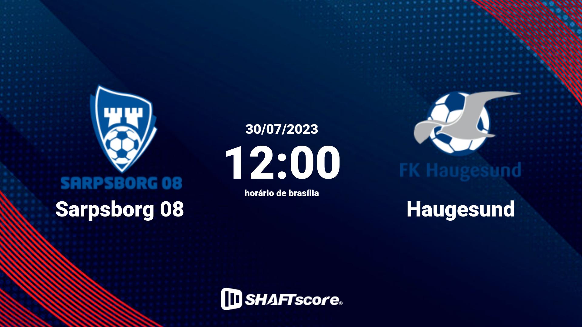 Estatísticas do jogo Sarpsborg 08 vs Haugesund 30.07 12:00