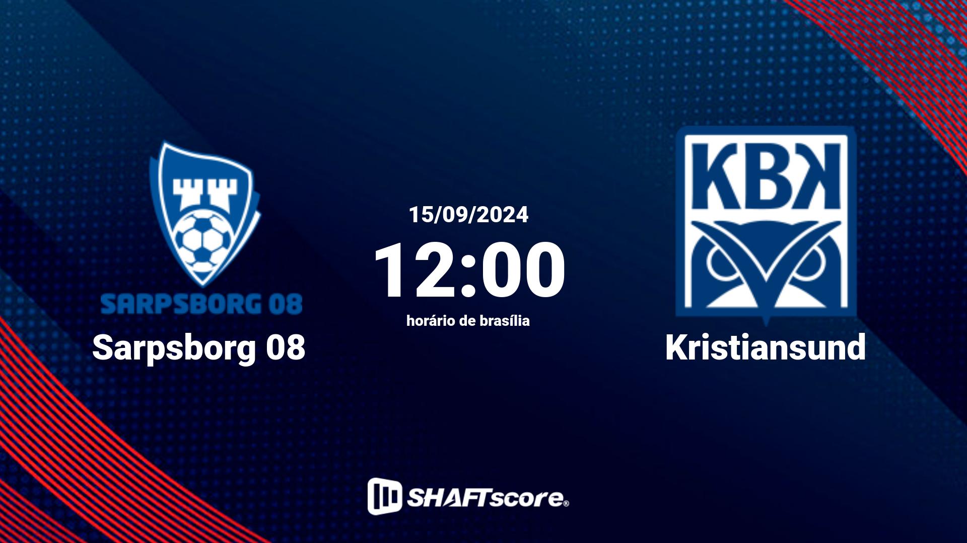 Estatísticas do jogo Sarpsborg 08 vs Kristiansund 15.09 12:00