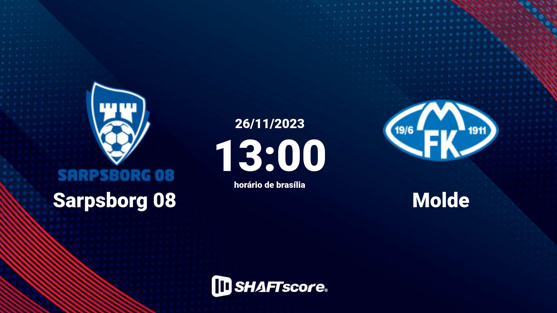 Estatísticas do jogo Sarpsborg 08 vs Molde 26.11 13:00