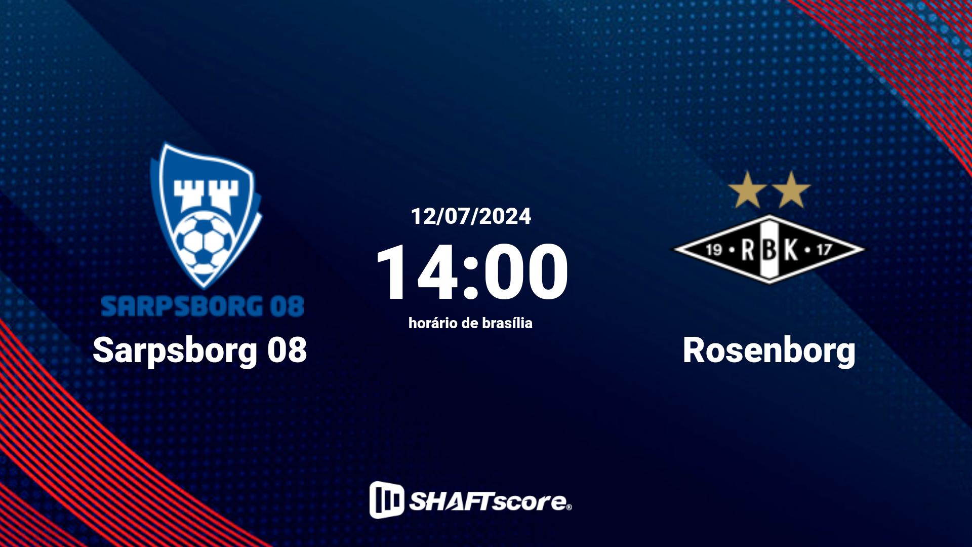 Estatísticas do jogo Sarpsborg 08 vs Rosenborg 12.07 14:00
