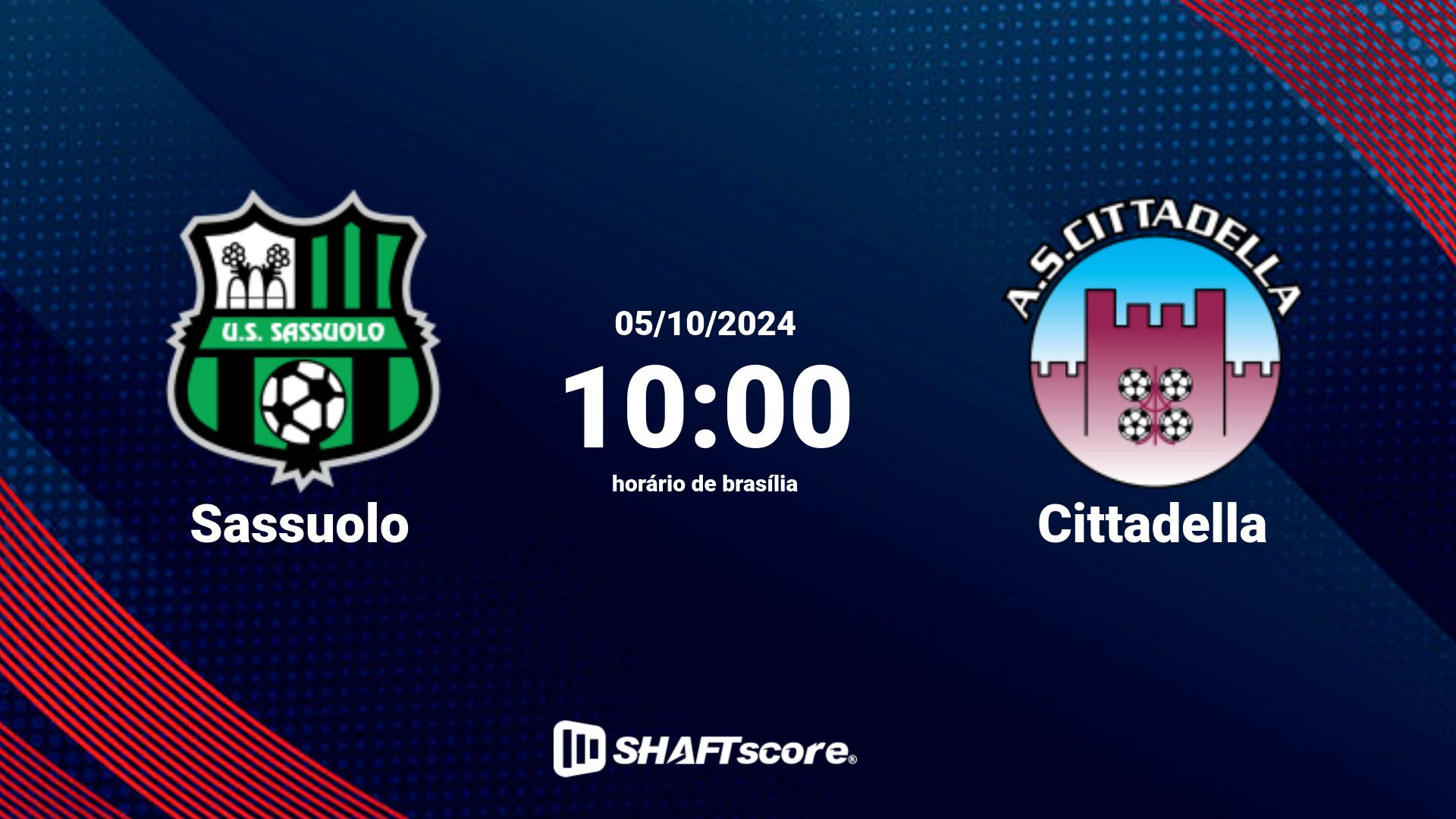 Estatísticas do jogo Sassuolo vs Cittadella 05.10 10:00