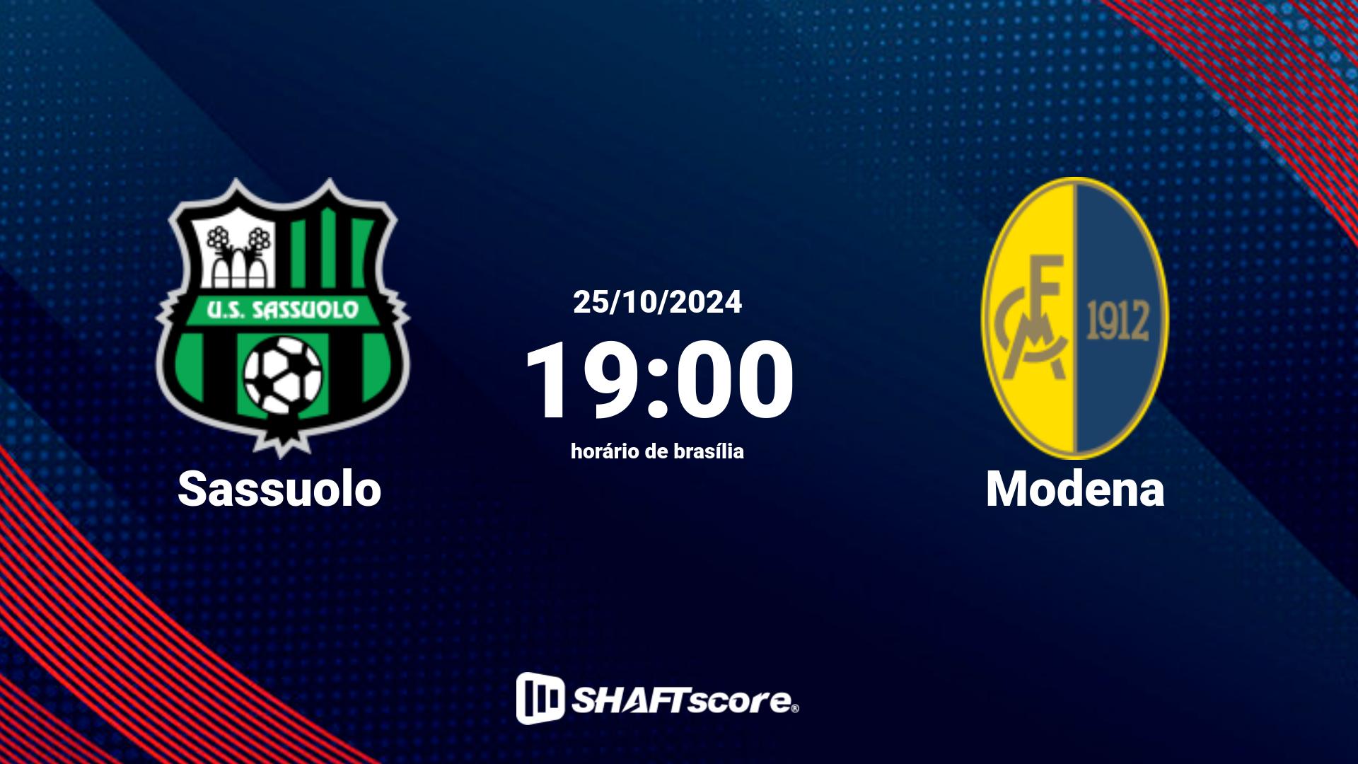 Estatísticas do jogo Sassuolo vs Modena 25.10 19:00