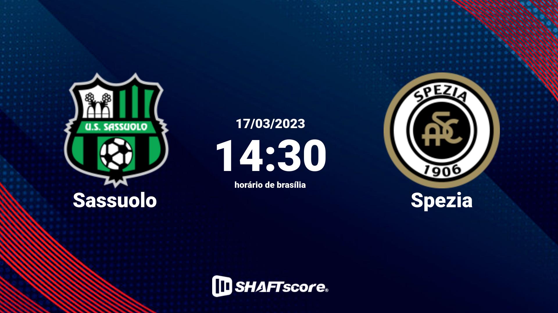 Estatísticas do jogo Sassuolo vs Spezia 17.03 14:30