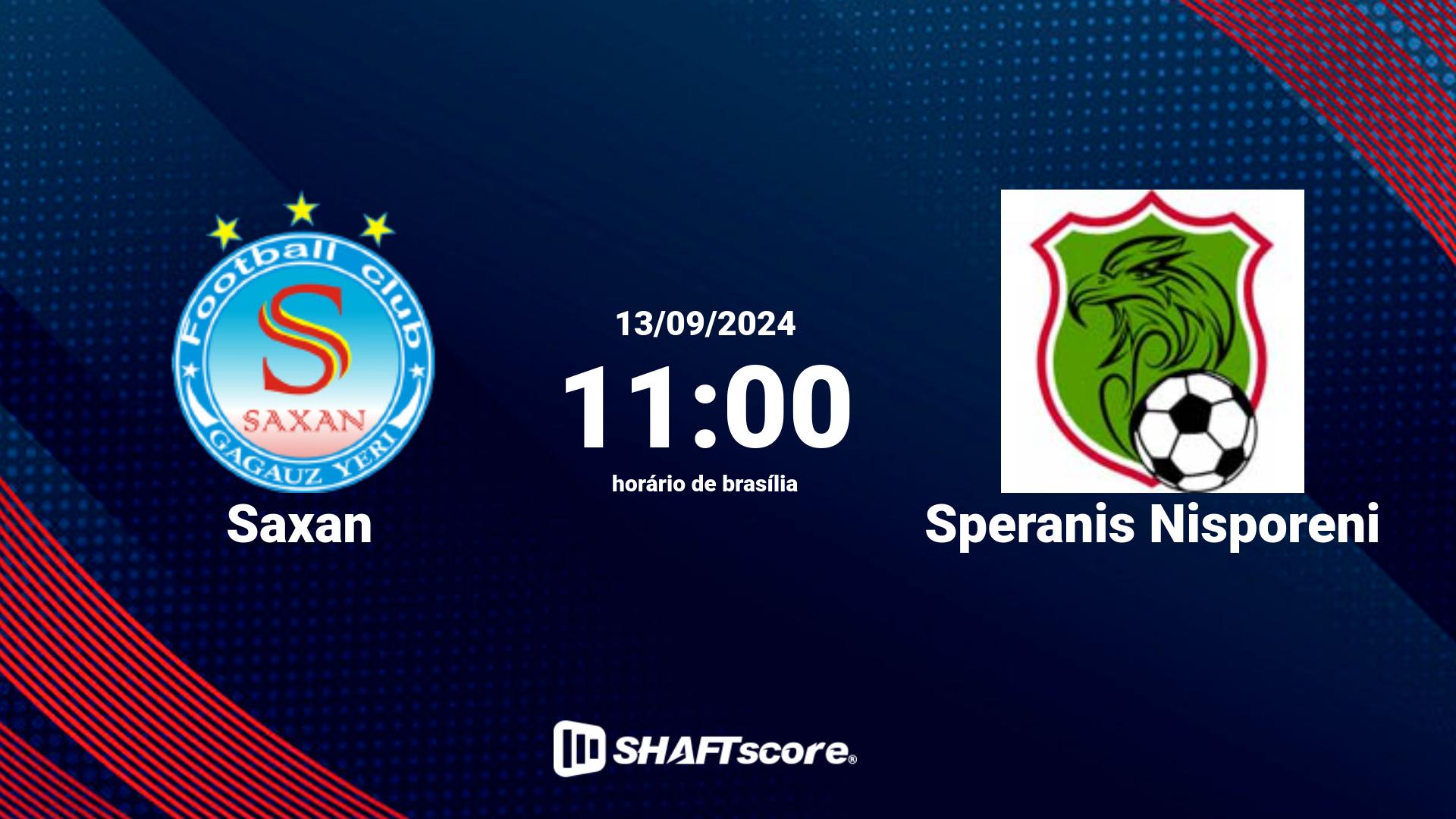 Estatísticas do jogo Saxan vs Speranis Nisporeni 13.09 11:00