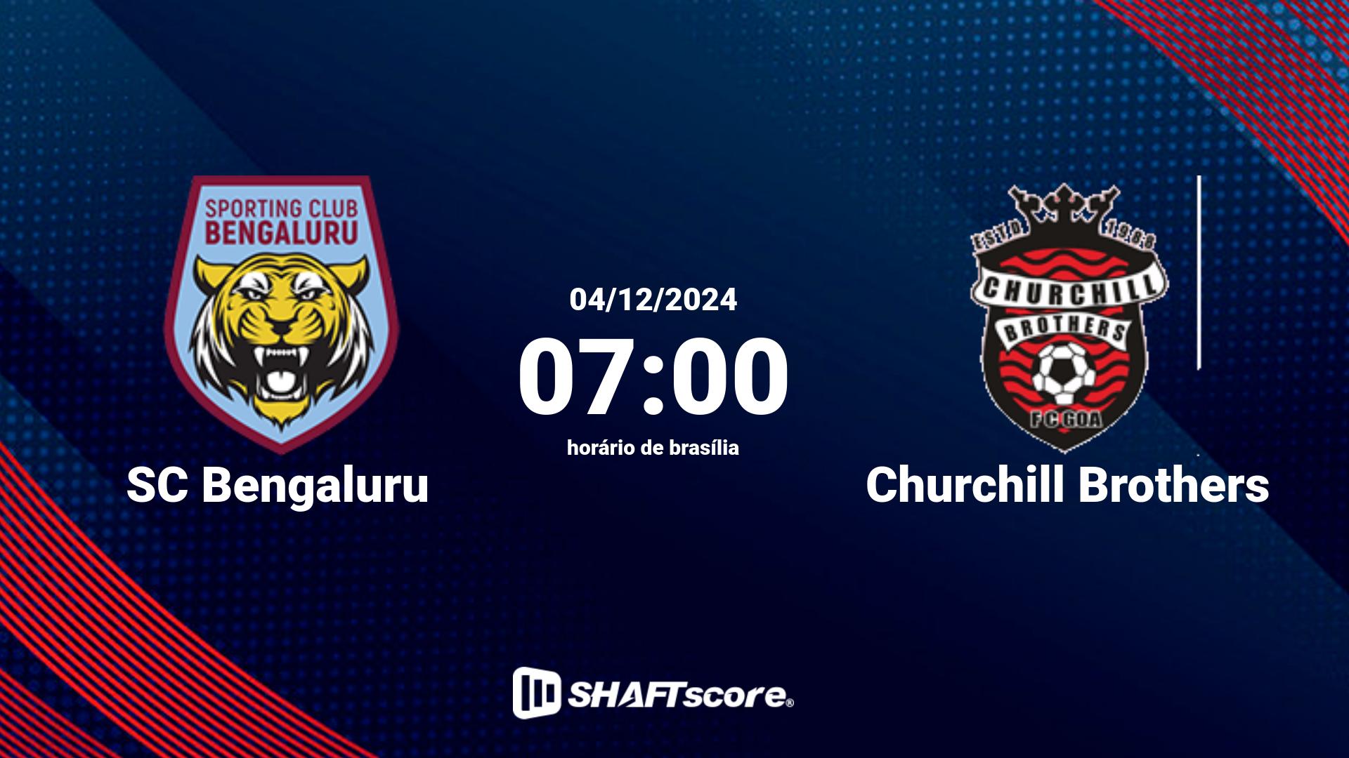 Estatísticas do jogo SC Bengaluru vs Churchill Brothers 04.12 07:00