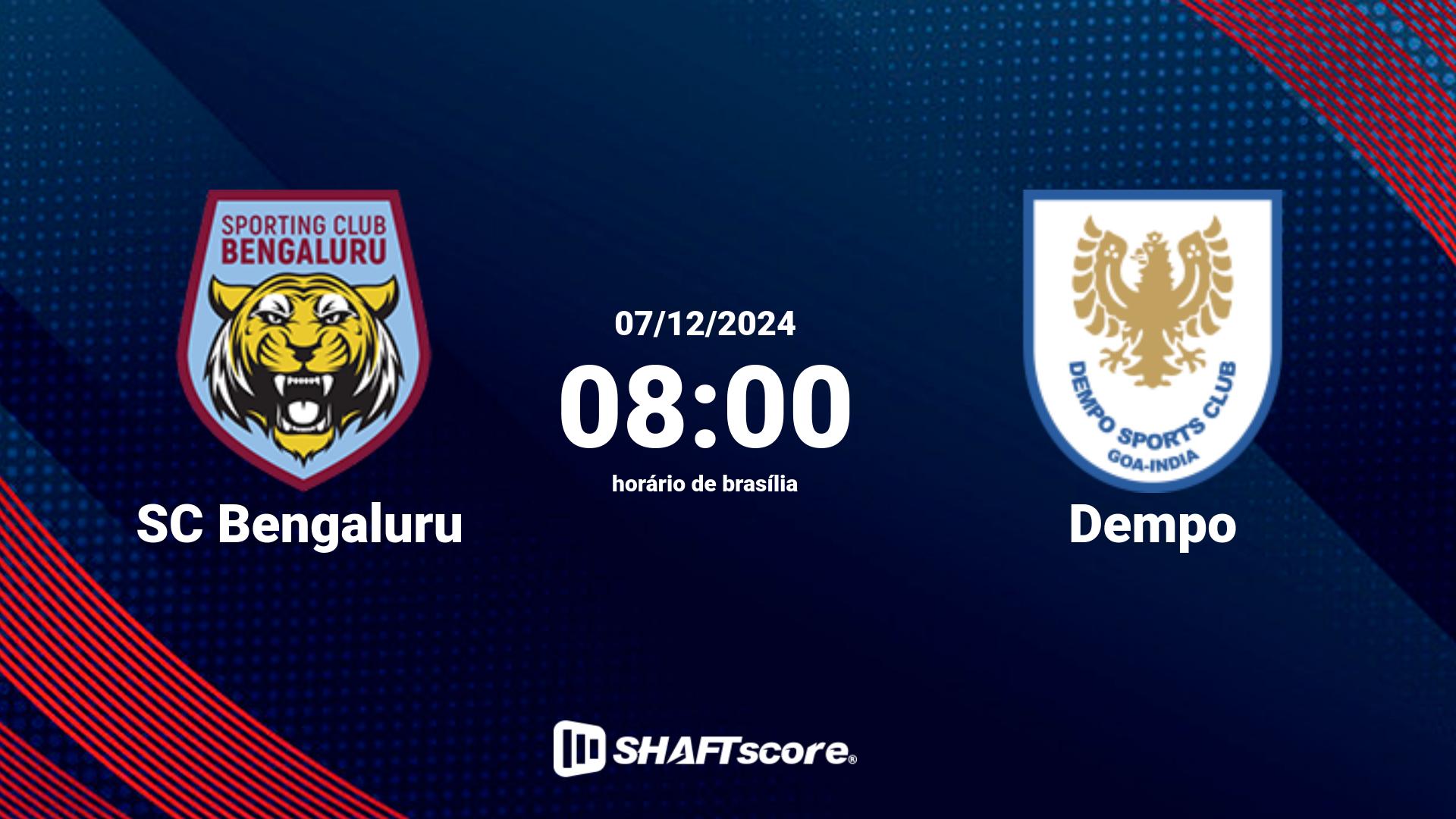 Estatísticas do jogo SC Bengaluru vs Dempo 07.12 08:00