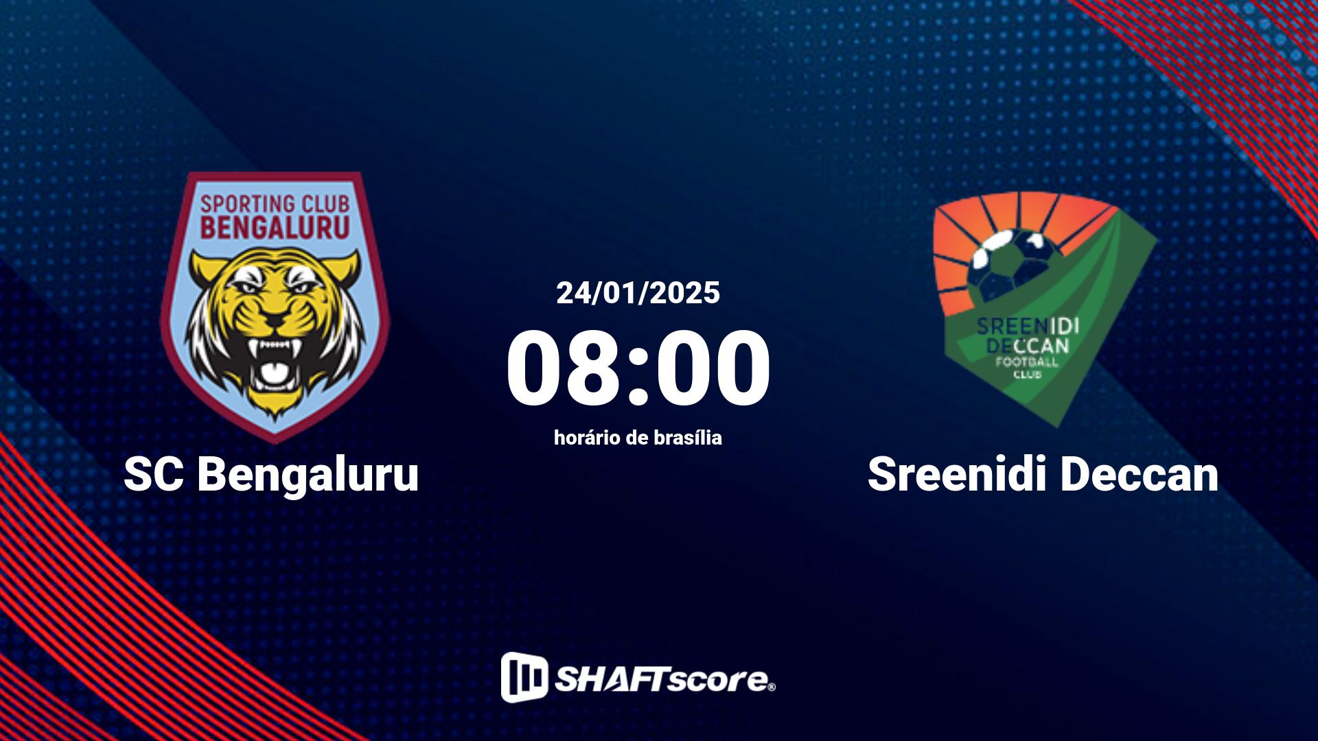 Estatísticas do jogo SC Bengaluru vs Sreenidi Deccan 24.01 08:00