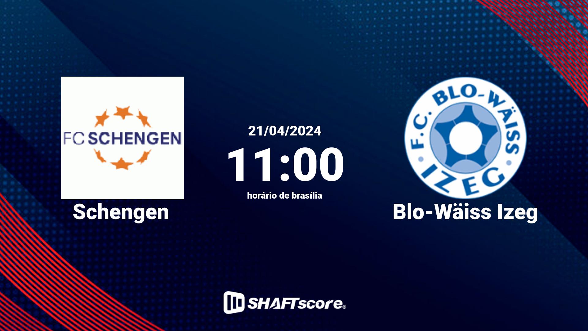 Estatísticas do jogo Schengen vs Blo-Wäiss Izeg 21.04 11:00