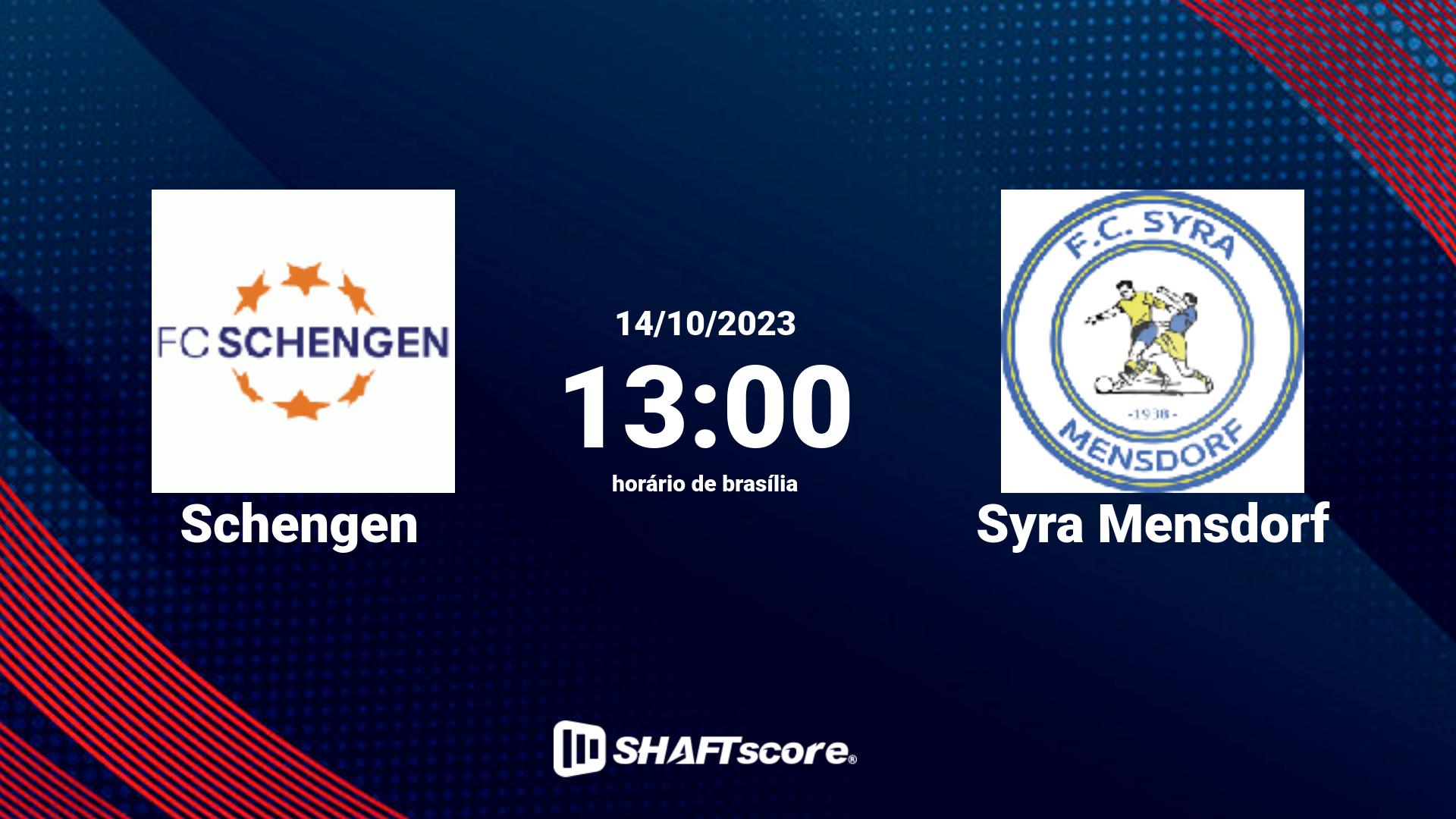 Estatísticas do jogo Schengen vs Syra Mensdorf 14.10 13:00