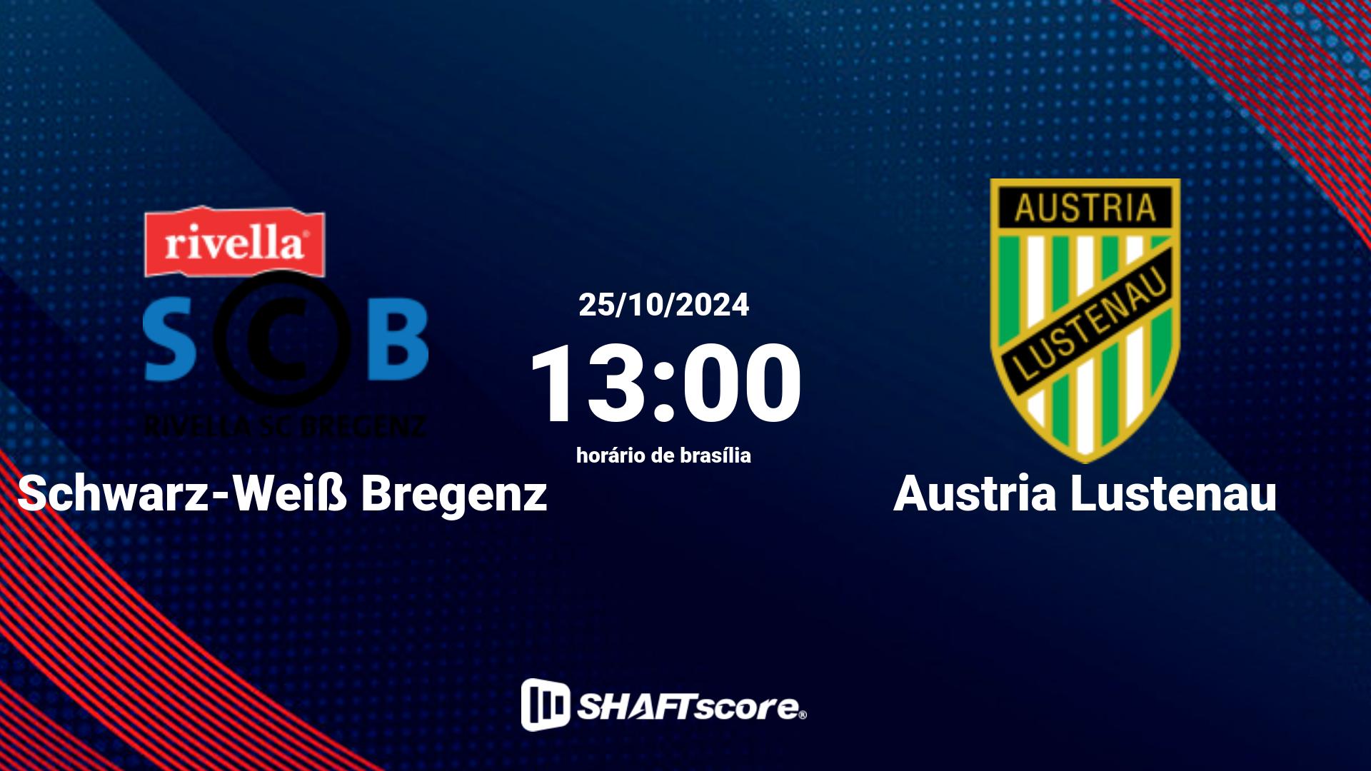 Estatísticas do jogo Schwarz-Weiß Bregenz vs Austria Lustenau 25.10 13:00