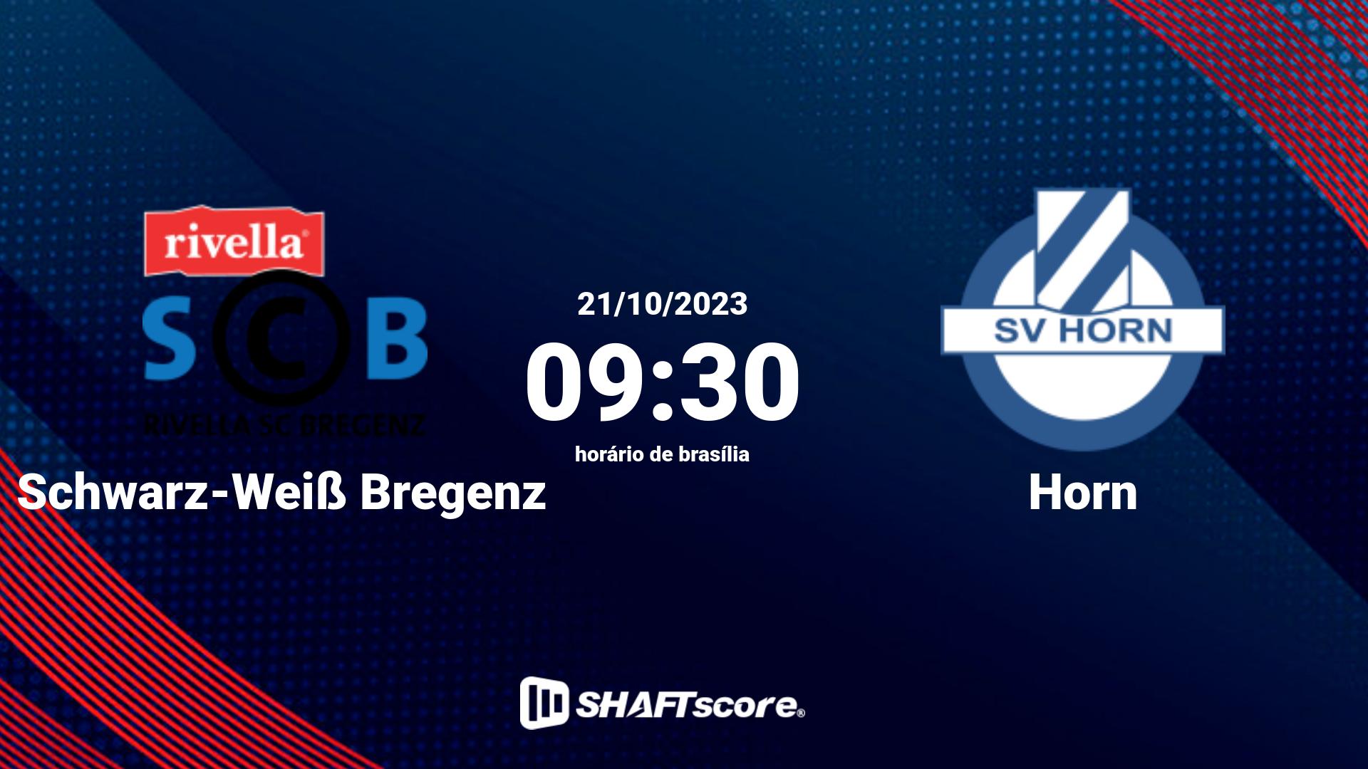 Estatísticas do jogo Schwarz-Weiß Bregenz vs Horn 21.10 09:30