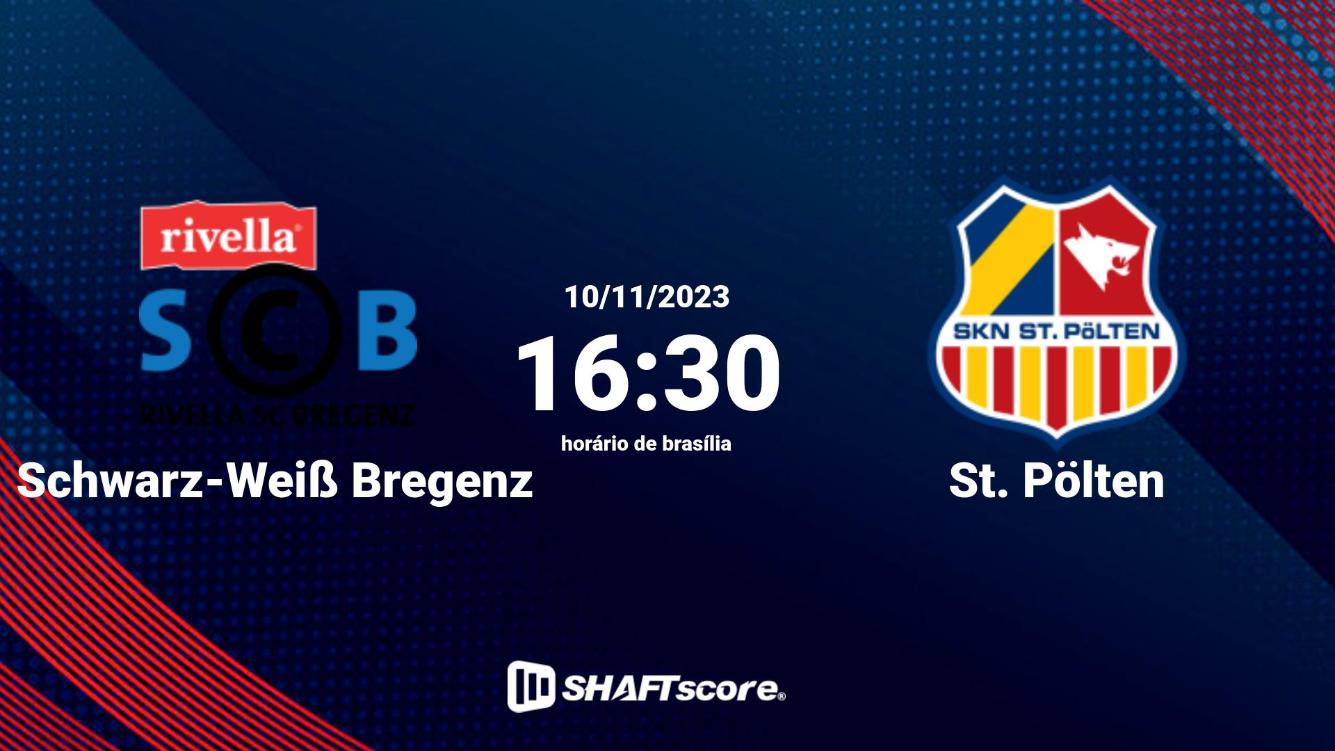 Estatísticas do jogo Schwarz-Weiß Bregenz vs St. Pölten 10.11 16:30