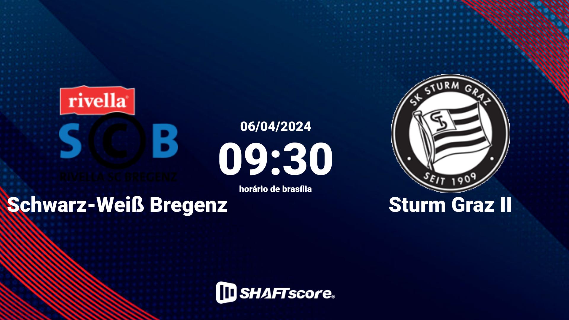 Estatísticas do jogo Schwarz-Weiß Bregenz vs Sturm Graz II 06.04 09:30