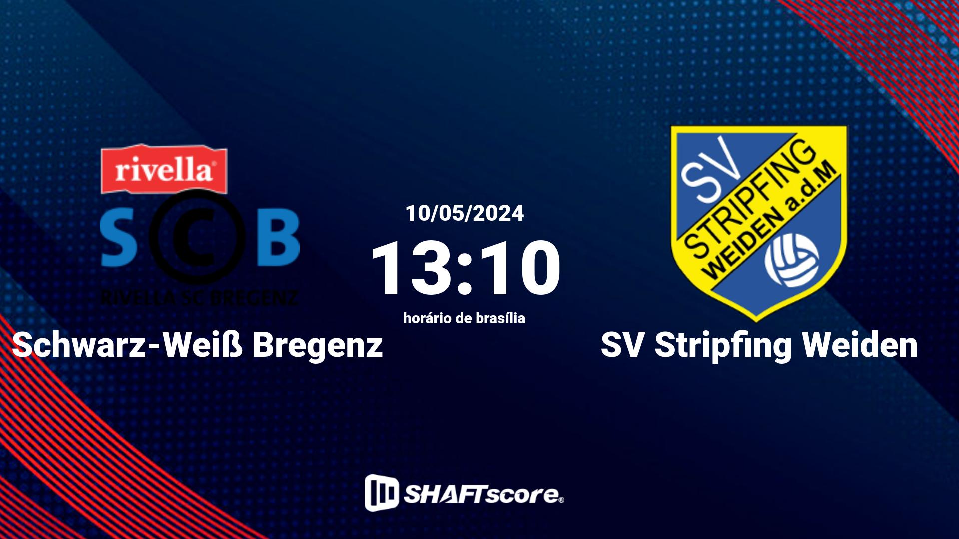 Estatísticas do jogo Schwarz-Weiß Bregenz vs SV Stripfing Weiden 10.05 13:10