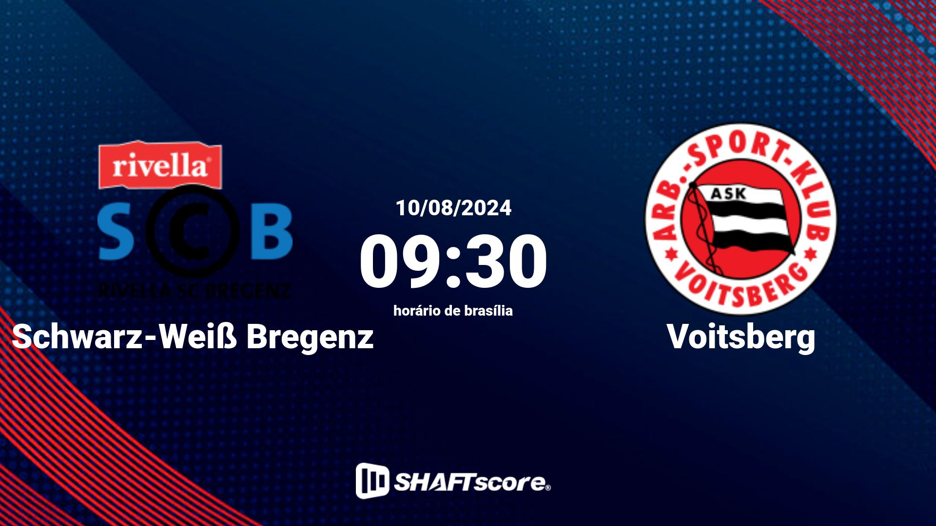 Estatísticas do jogo Schwarz-Weiß Bregenz vs Voitsberg 10.08 09:30