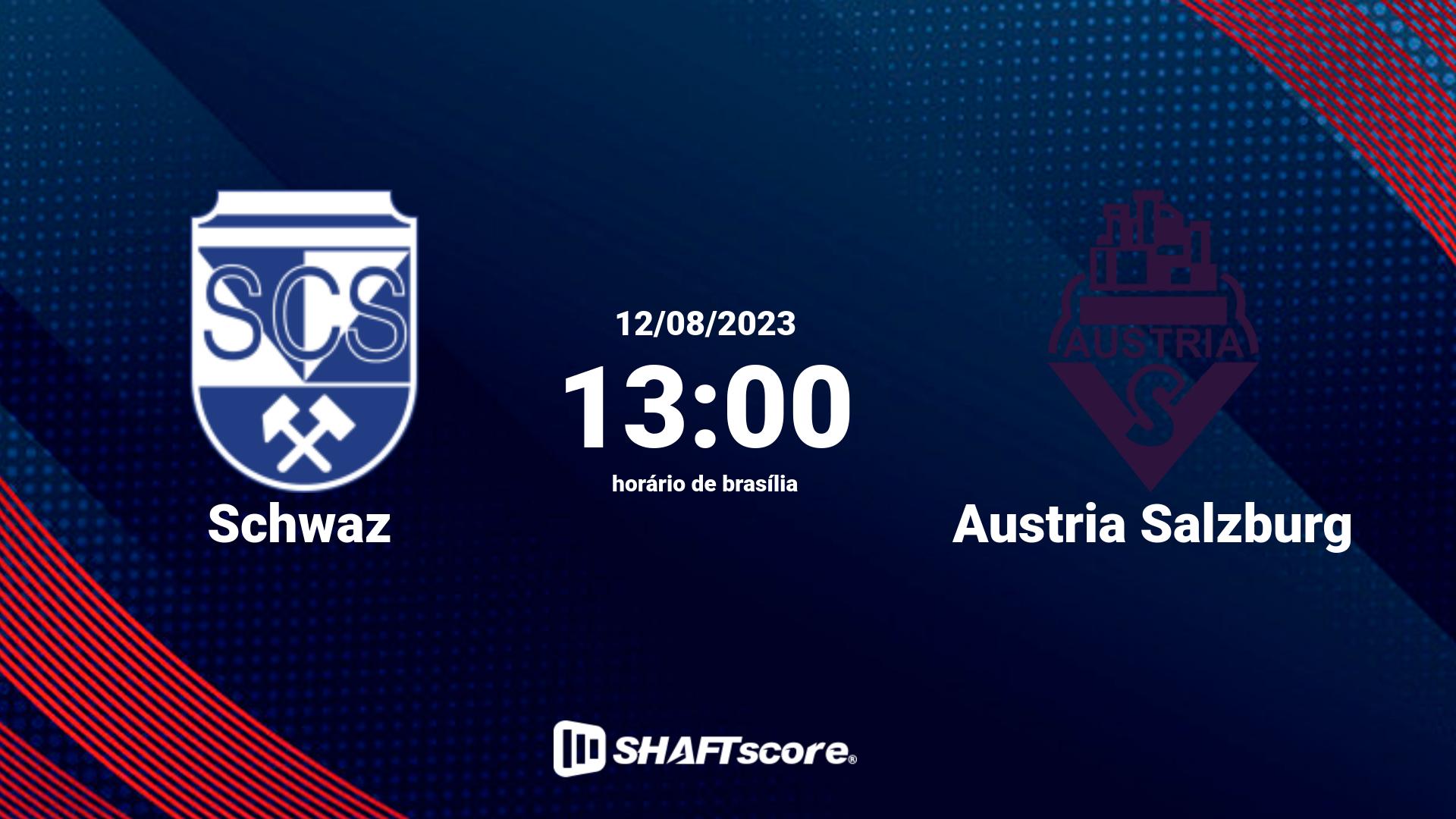 Estatísticas do jogo Schwaz vs Austria Salzburg 12.08 13:00